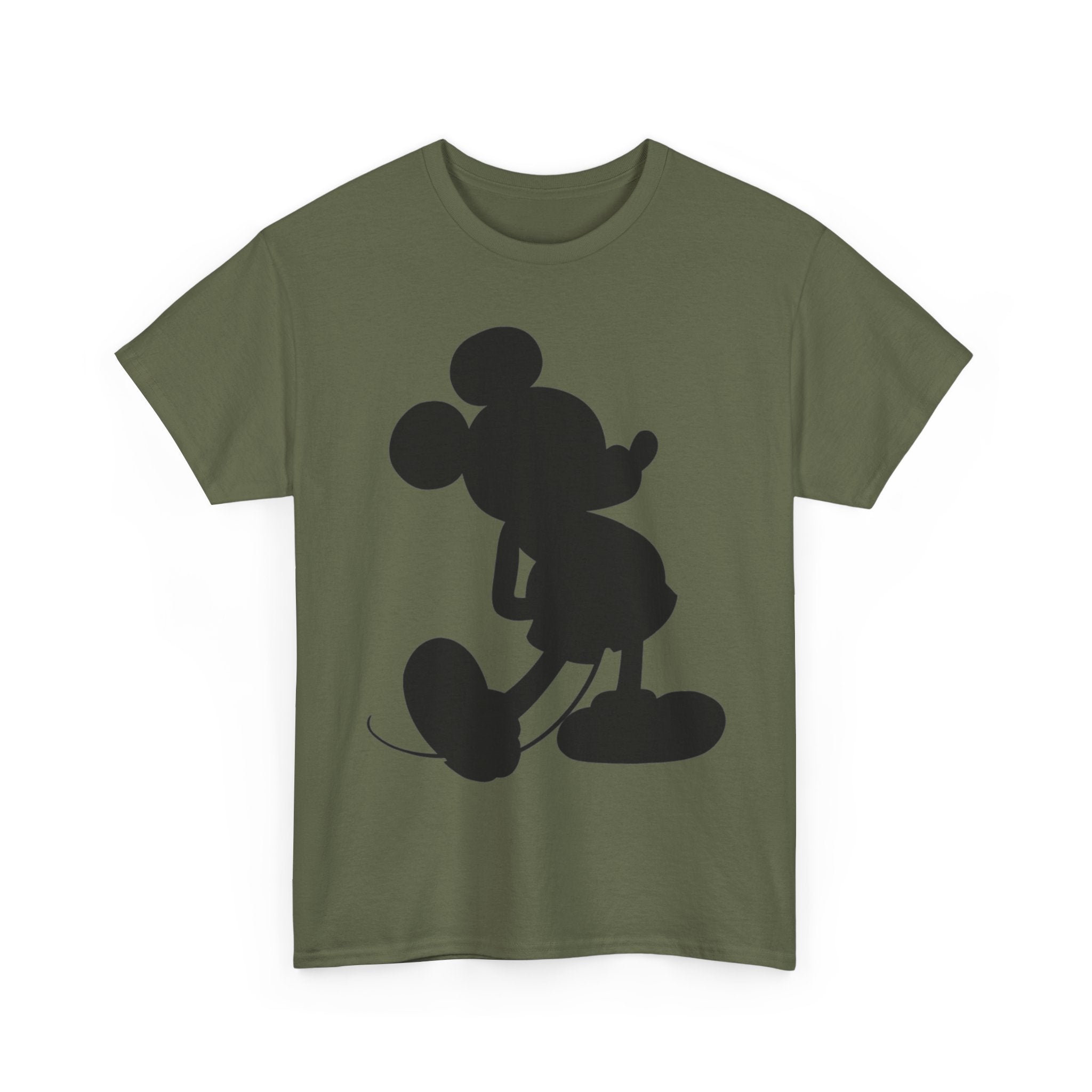 Mickey Mouse Silhouette Graphic Tee — Retro Cartoon Shadow T-Shirt
