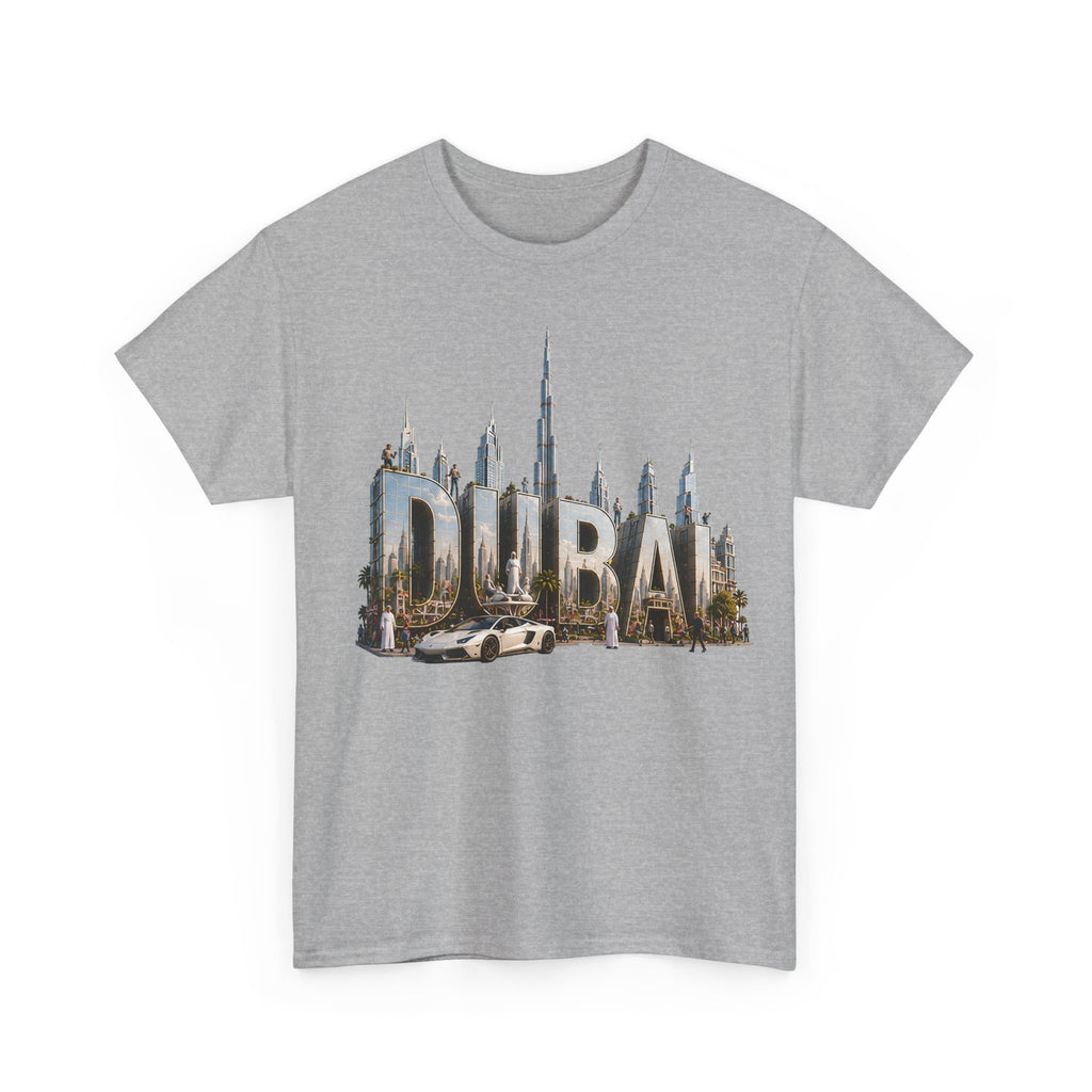Dubai Skyline T-Shirt — Dubai Cityscape Graphic Tee with Burj Khalifa