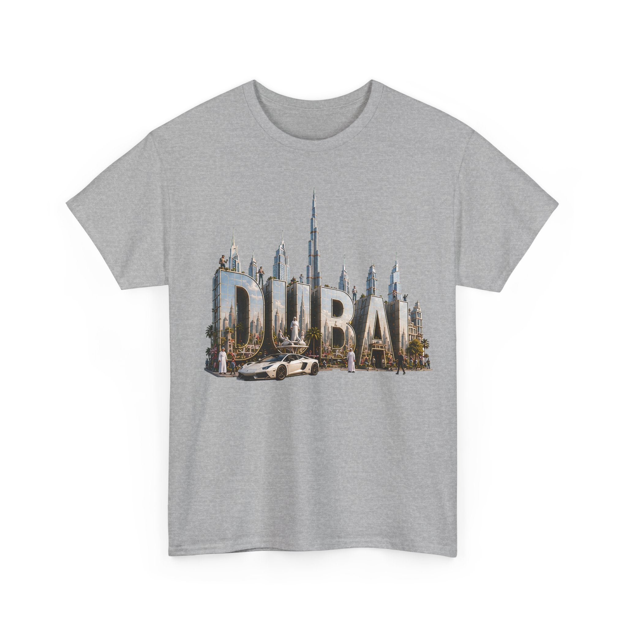 Dubai Skyline T-Shirt — Dubai Cityscape Graphic Tee with Burj Khalifa