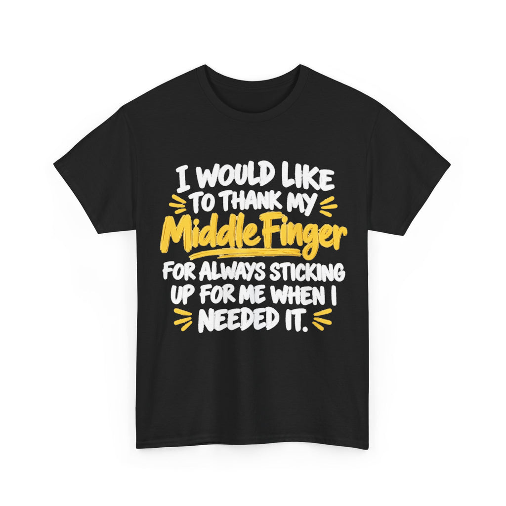 Middle Finger Thank You Tee — Funny Sarcastic Graphic T-Shirt