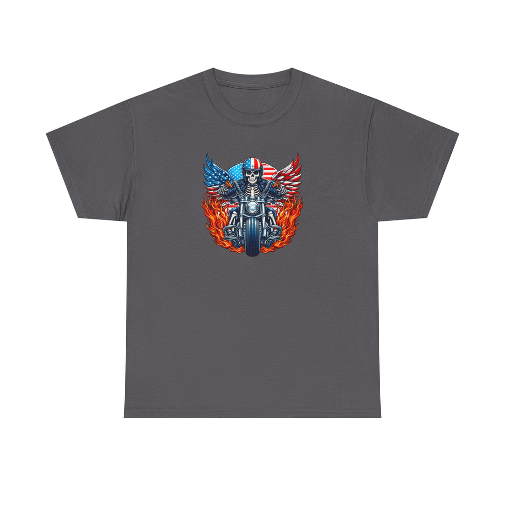 Motorcycle Skull Tee — "Sons of a B***h" Patriotic Biker Shirt