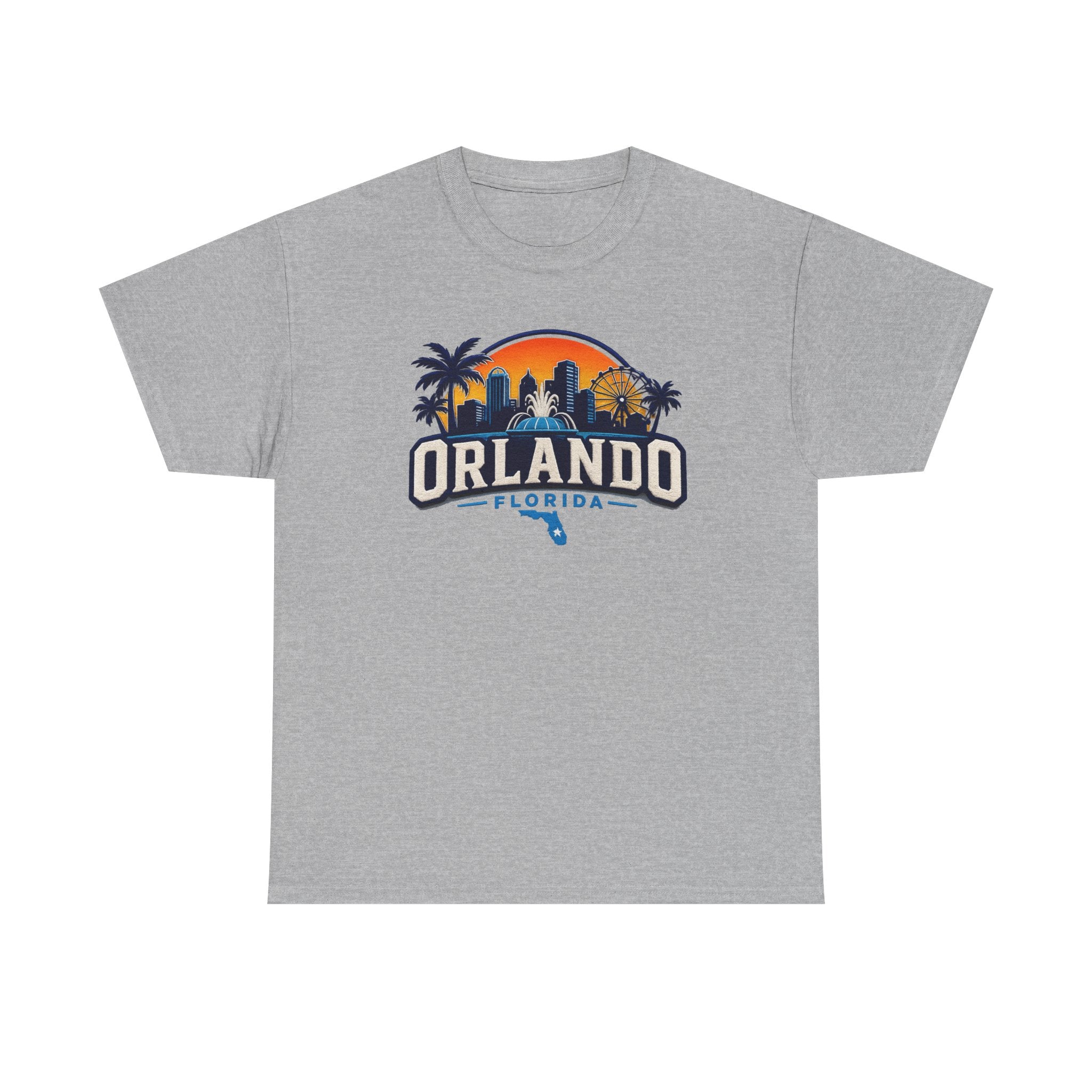 Orlando Florida Sunset T-Shirt — Retro Skyline & Palm Tree Vacation Tee