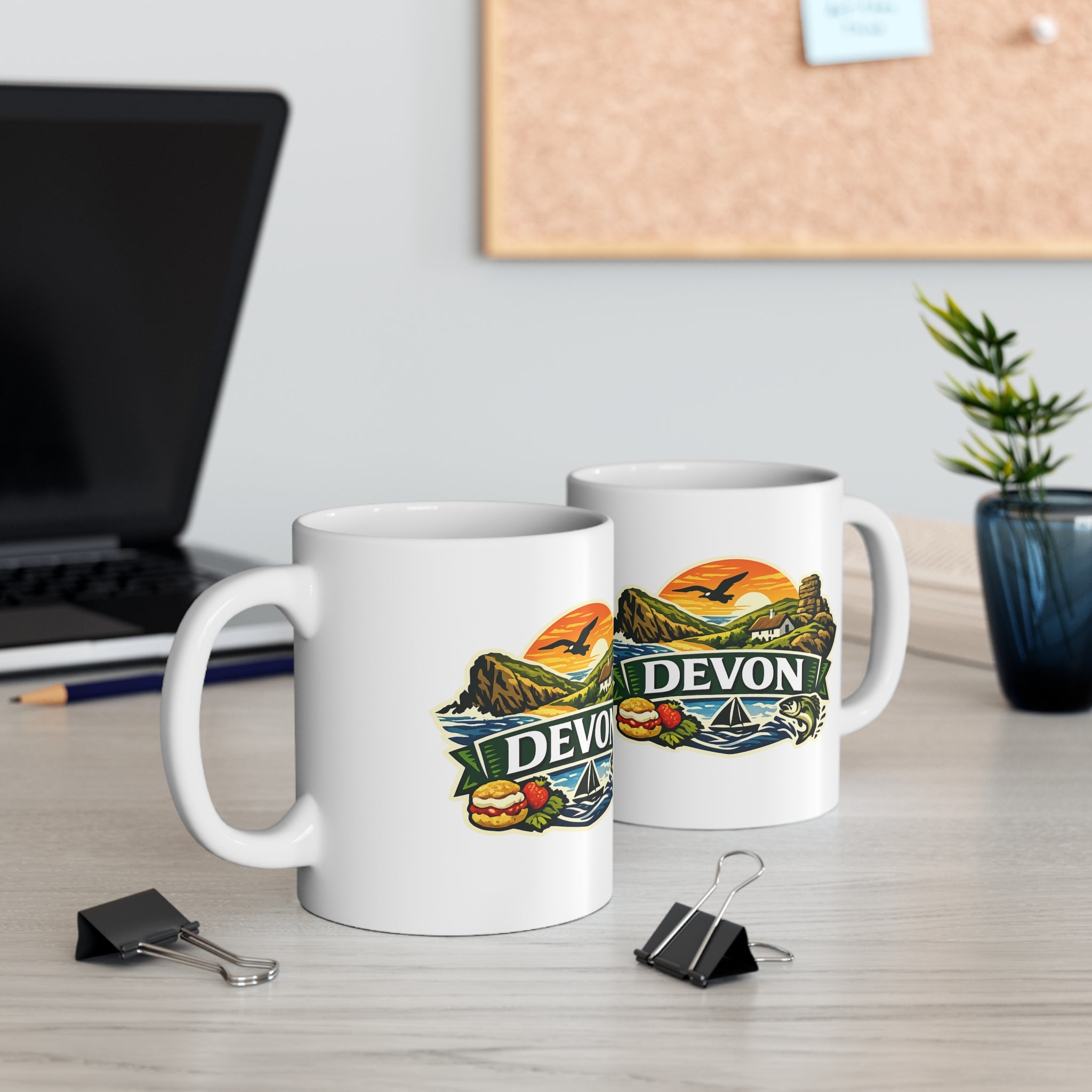 Devon Scenic Mug — Coastal Sunrise Ceramic Coffee Cup (11oz & 15oz)