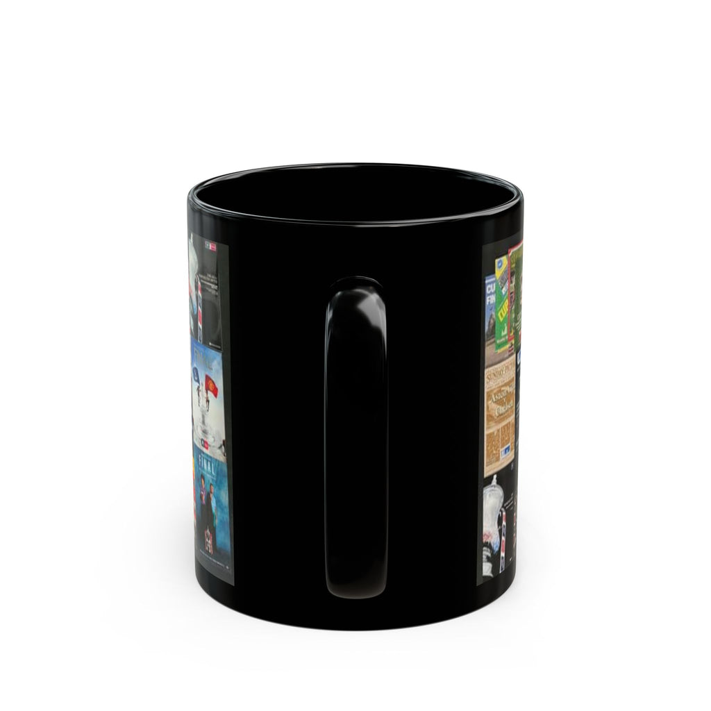 FA Cup Final Programme Cover Collage Black Mug — Coffee Cup (11oz/15oz)
