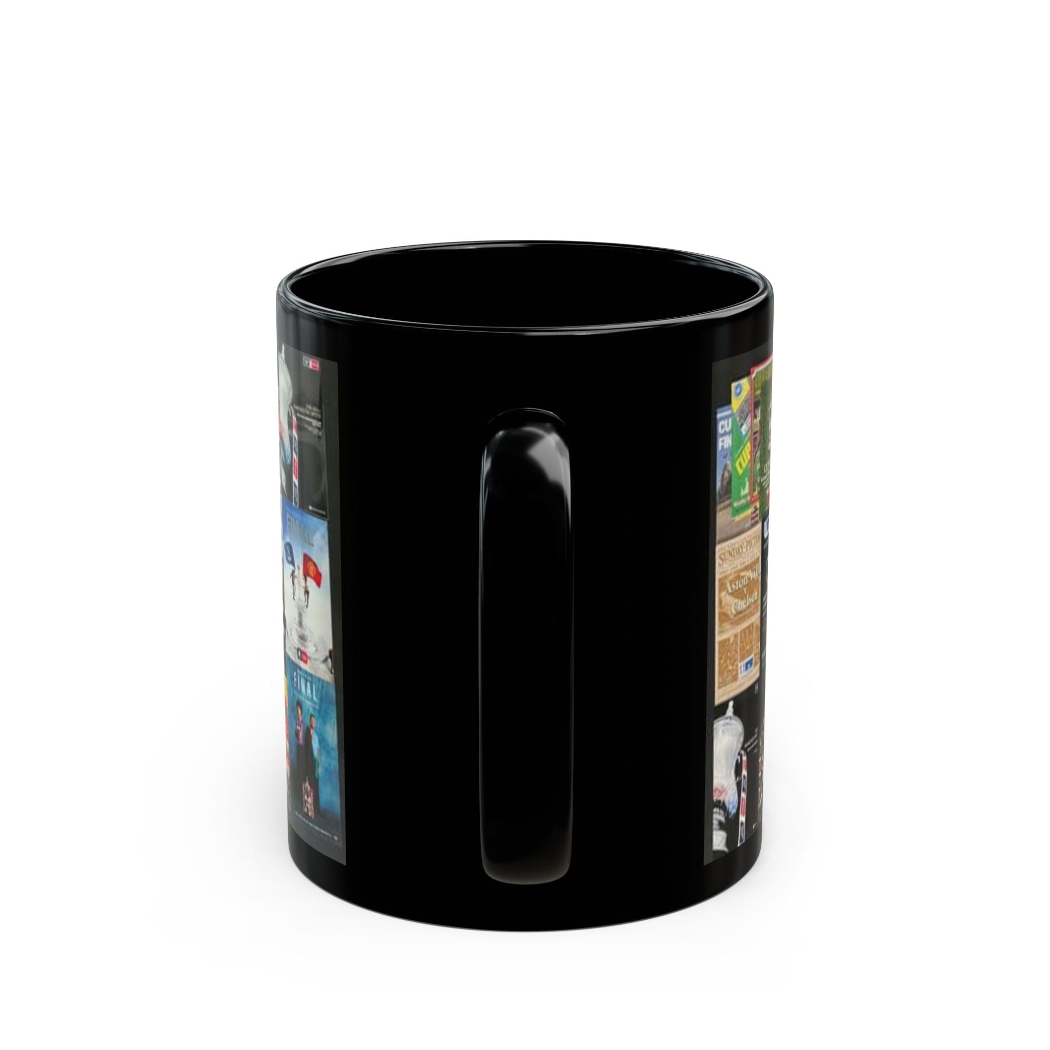 FA Cup Final Programme Cover Collage Black Mug — Coffee Cup (11oz/15oz)