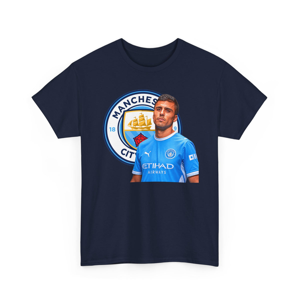 Rodri Manchester City Legend Football Tee — Player Portrait Soccer Shirt