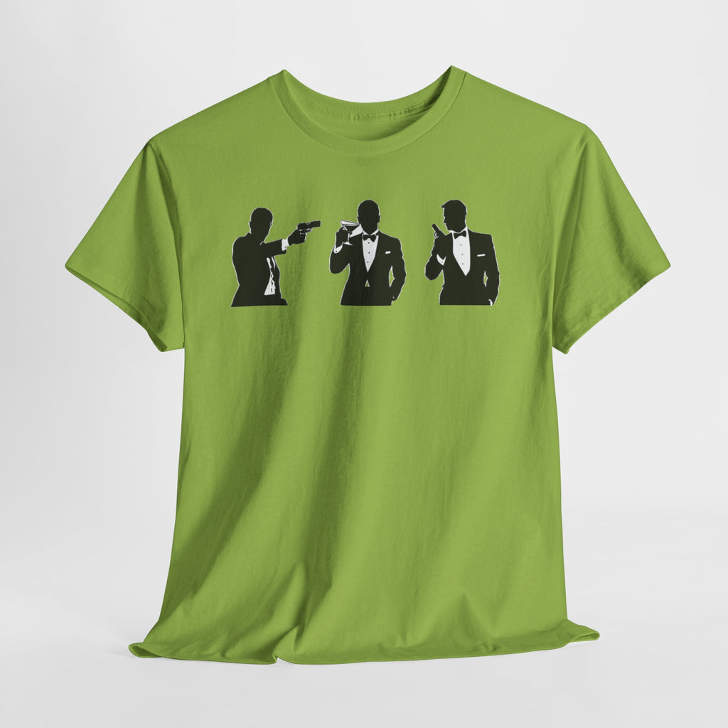 Bond in Suits Silhouette Tee — Classic James Bond Tuxedo Graphic Shirt