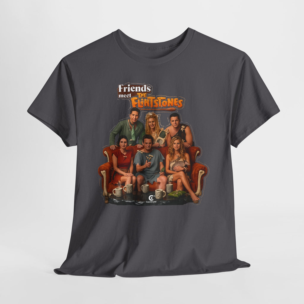 Friends meets the Flintstones TV Sitcom Cast Graphic Tee — 'Friends' Retro Couch Design