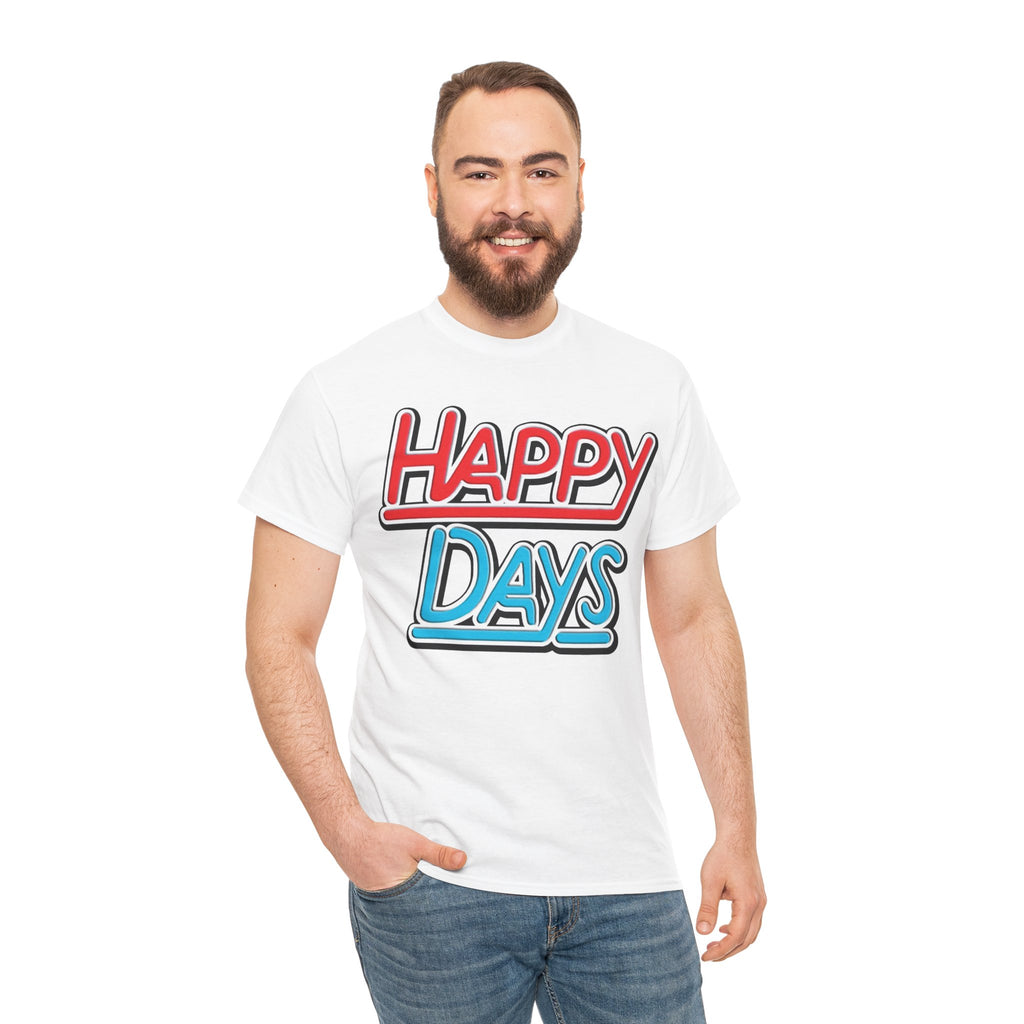 Happy Days T-Shirt — Retro Red & Blue Inspired Graphic Cotton T-shirt