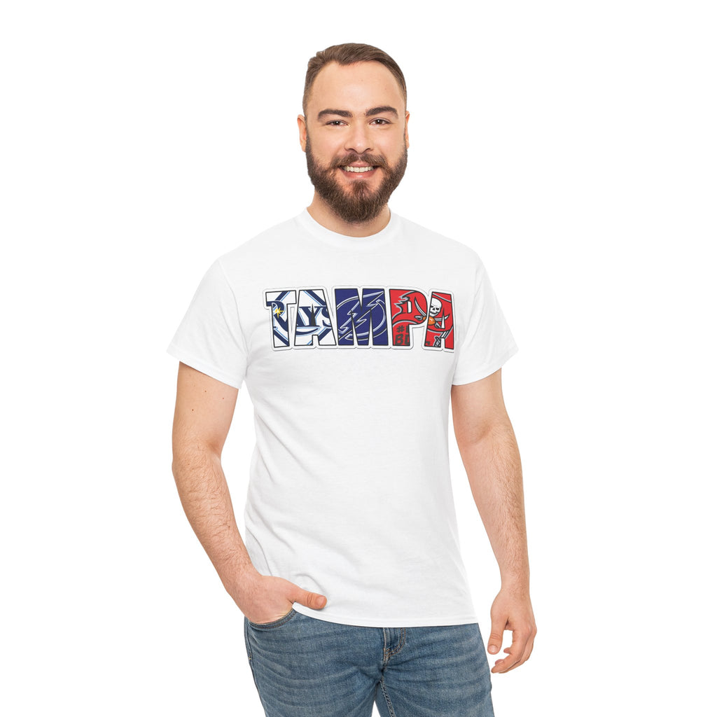 Tampa Block Letter Tee — Florida Flag Graphic T‑Shirt