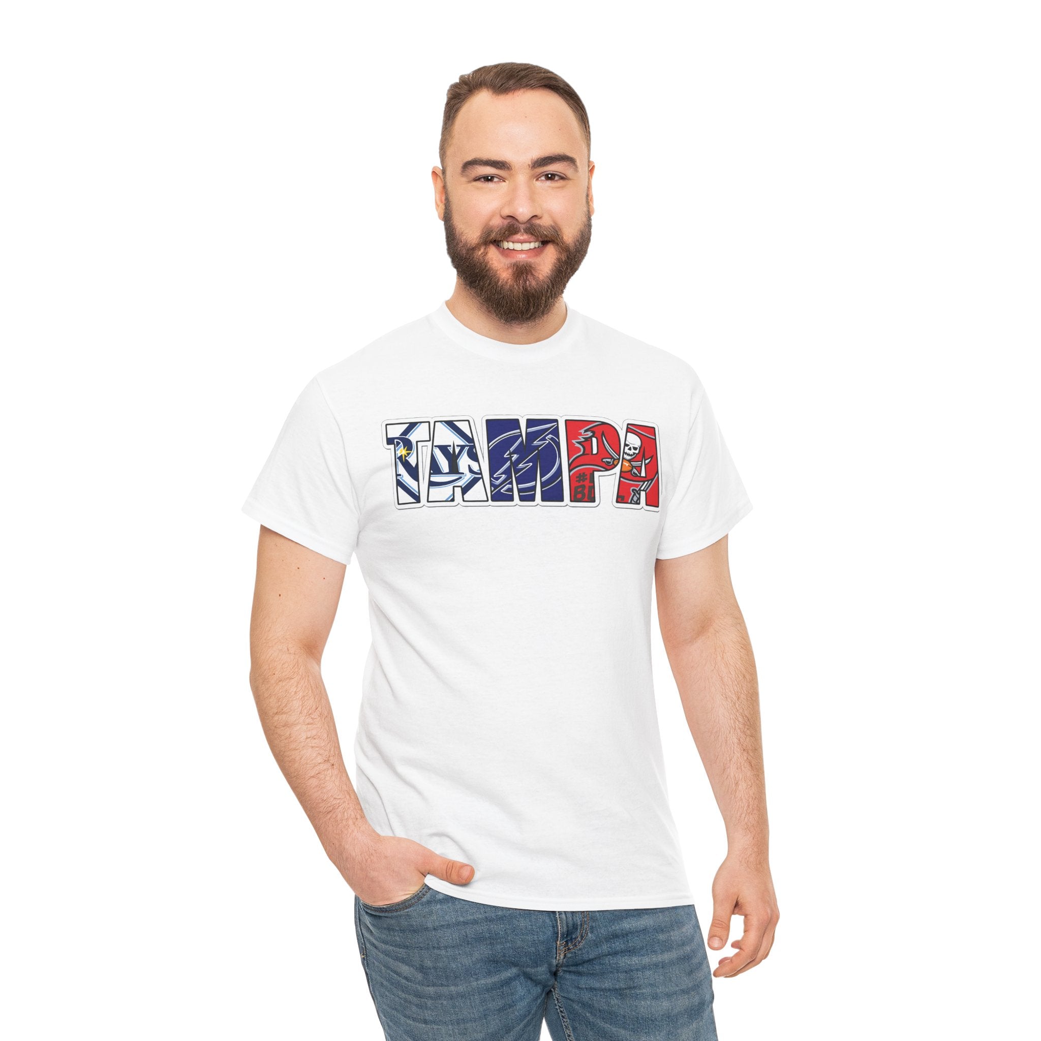 Tampa Block Letter Tee — Florida Flag Graphic T‑Shirt
