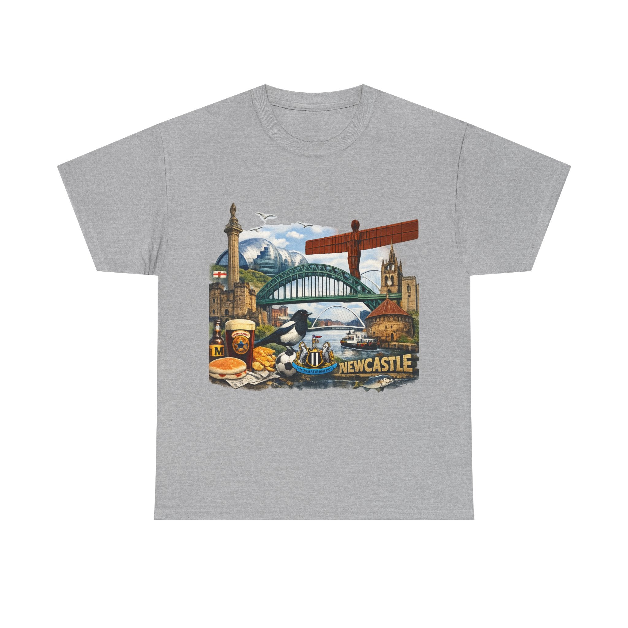 Newcastle Upon Tyne Landmark Tee — Vintage Cityscape T-Shirt
