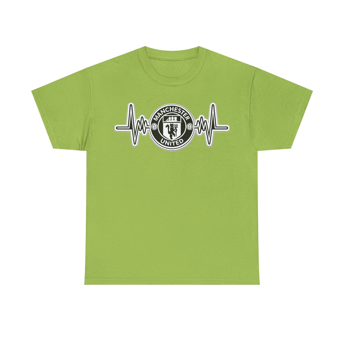 Manchester United Inspired Heartbeat T‑Shirt — Football Fan Pulse Tee