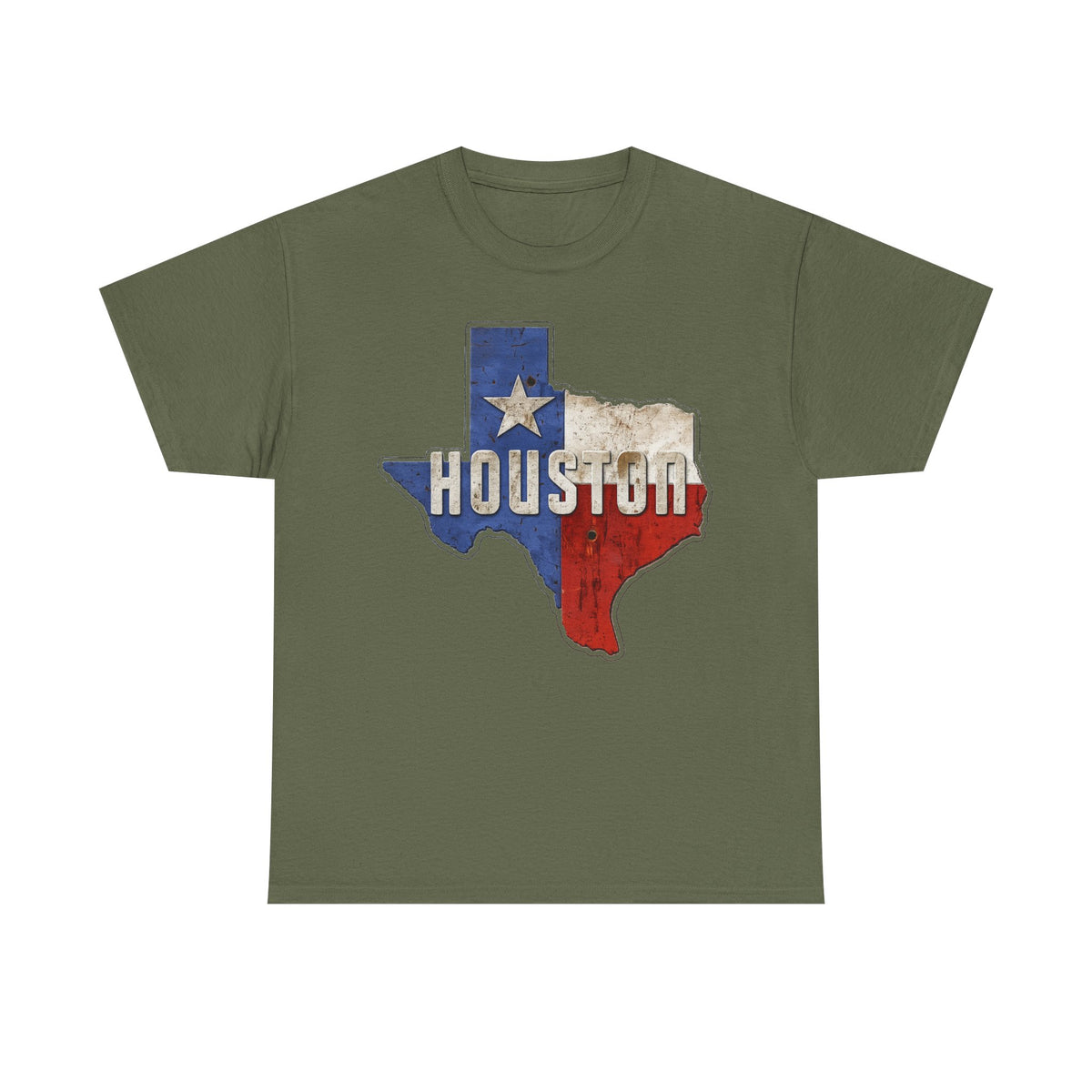 Houston Texas Flag Graphic Tee — Vintage State Outline T-Shirt