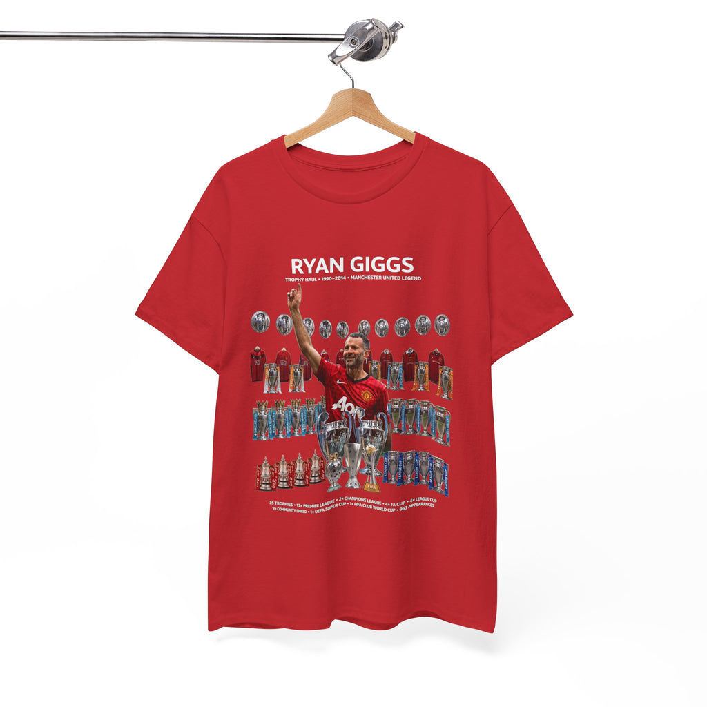 Ryan Giggs Trophy Haul Manchester United Legend Unisex Heavy Cotton Tee
