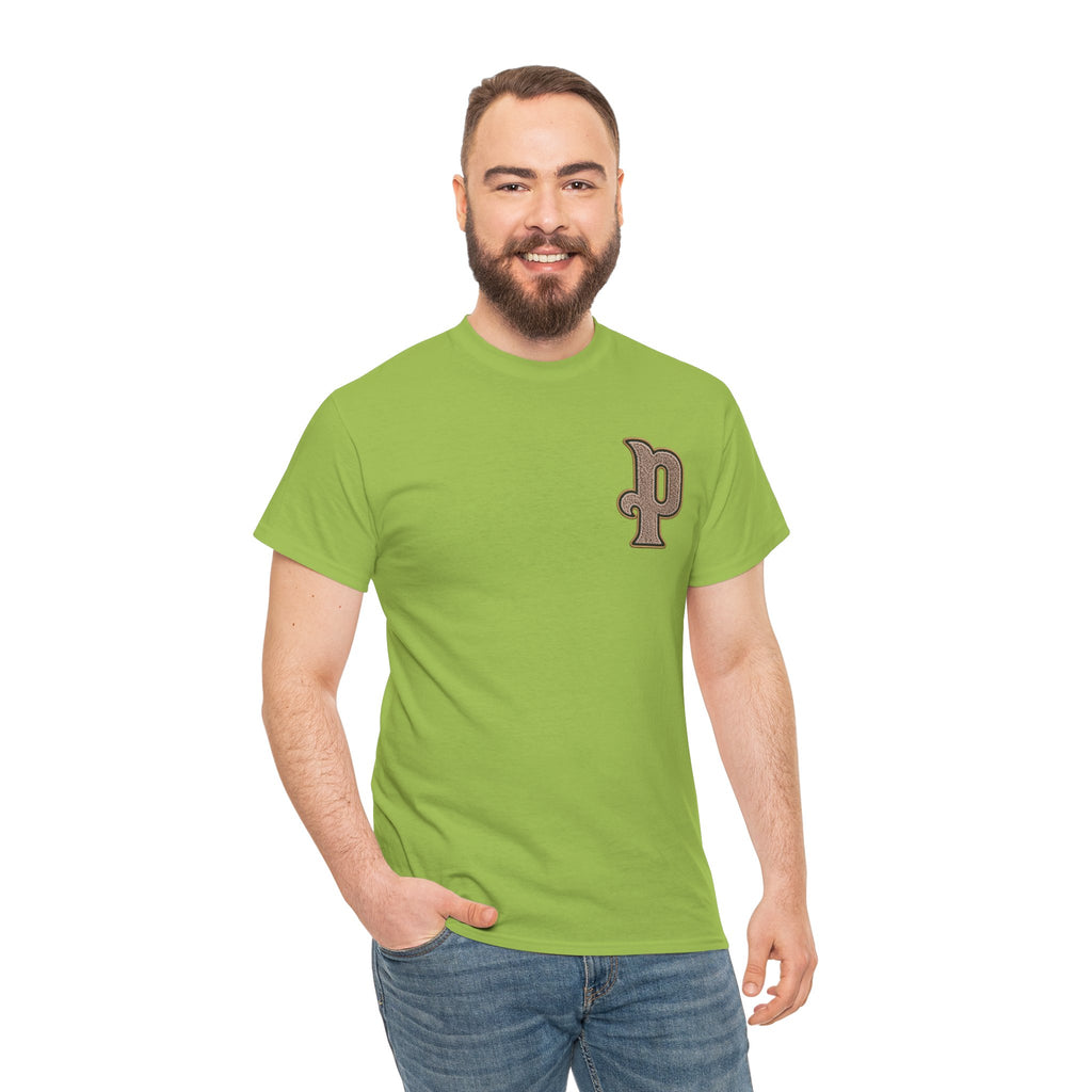 Retro 'p' Pep Inspired Manchester City Cotton Tee — Vintage Brown Monogram T-Shirt