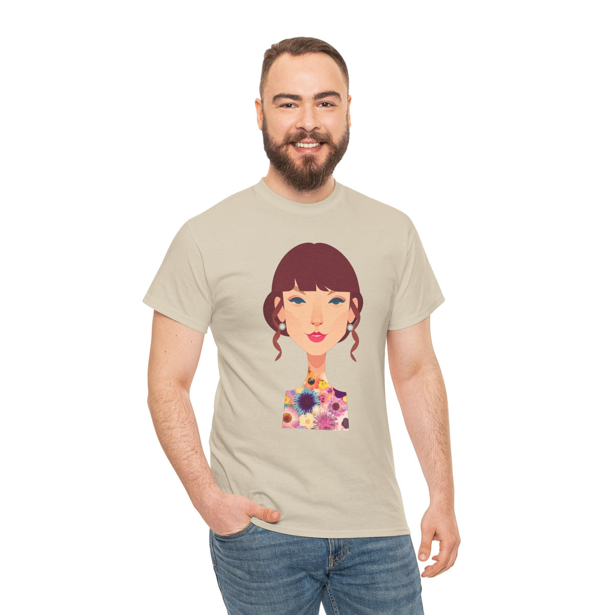 T Swift Illustration Cotton T-Shirt