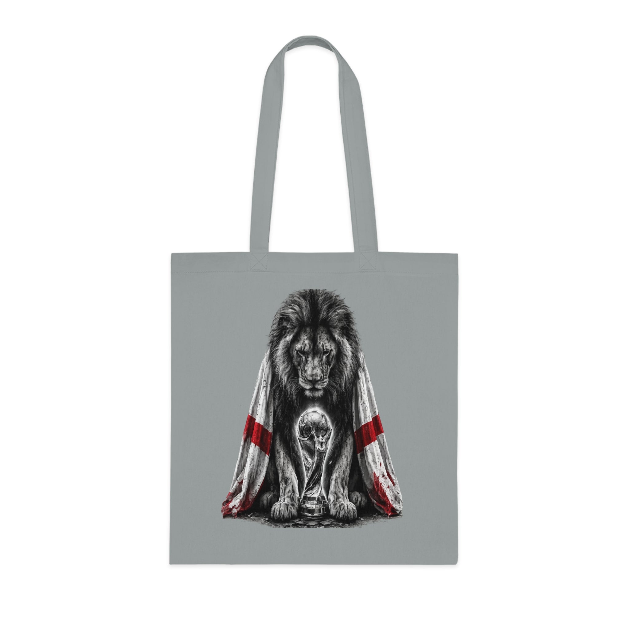 England Lion Tote Bag – Protective Lion Illustration Cotton Tote