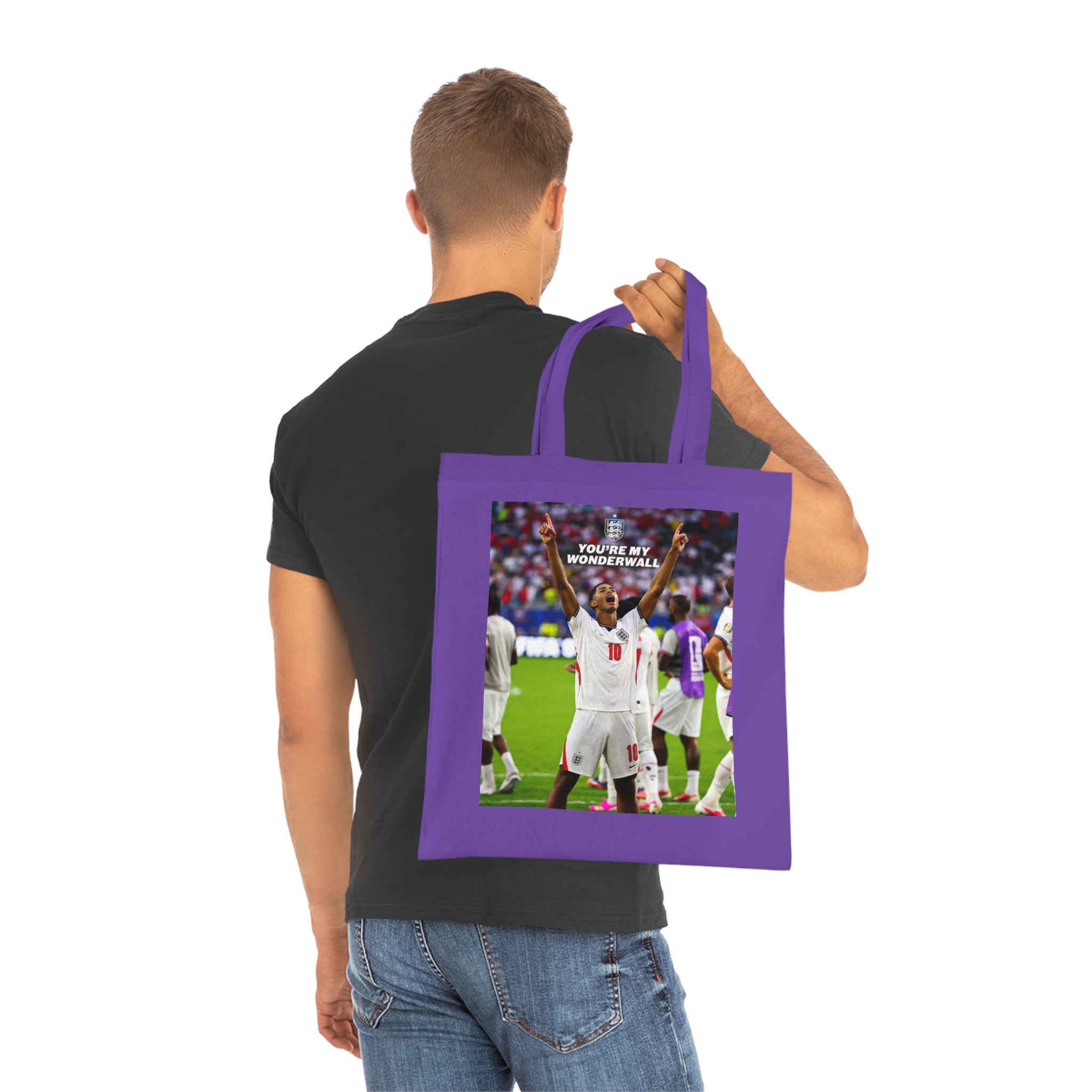 Jude Bellingham England Celebration Cotton Tote — "You're My Wonderwall" Stadium Photo Bag