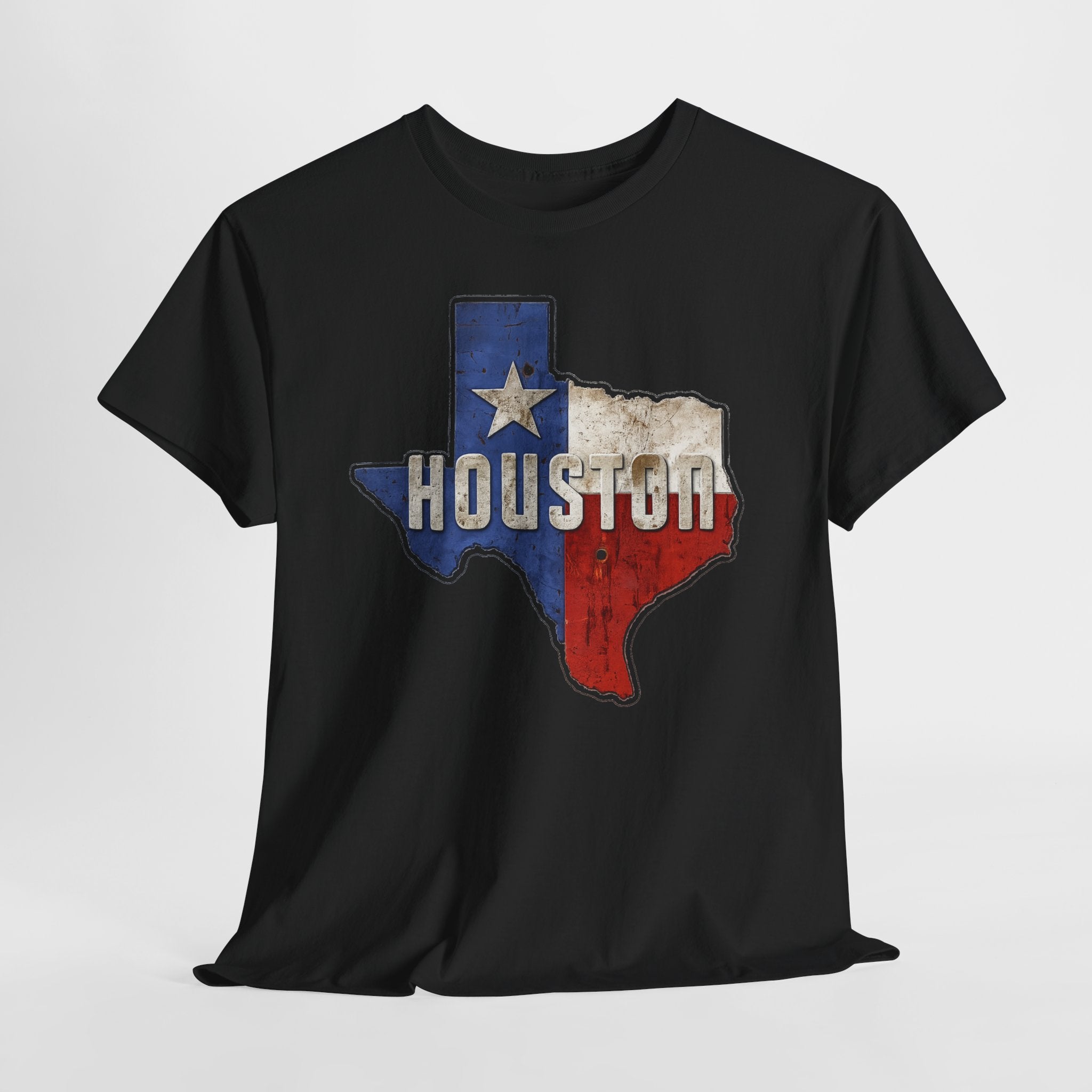 Houston Texas Flag Graphic Tee — Vintage State Outline T-Shirt