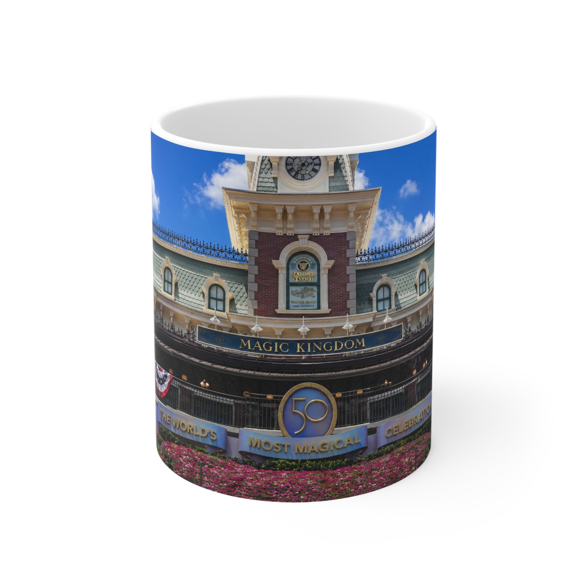 Magic Kingdom Train Station Photo Mug — 11oz & 15oz Ceramic Coffee Cup