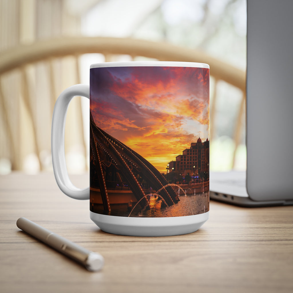Epic Universe Sunset Ceramic Mug — Vibrant Sunset Skyline Coffee Cup (11oz & 15oz)