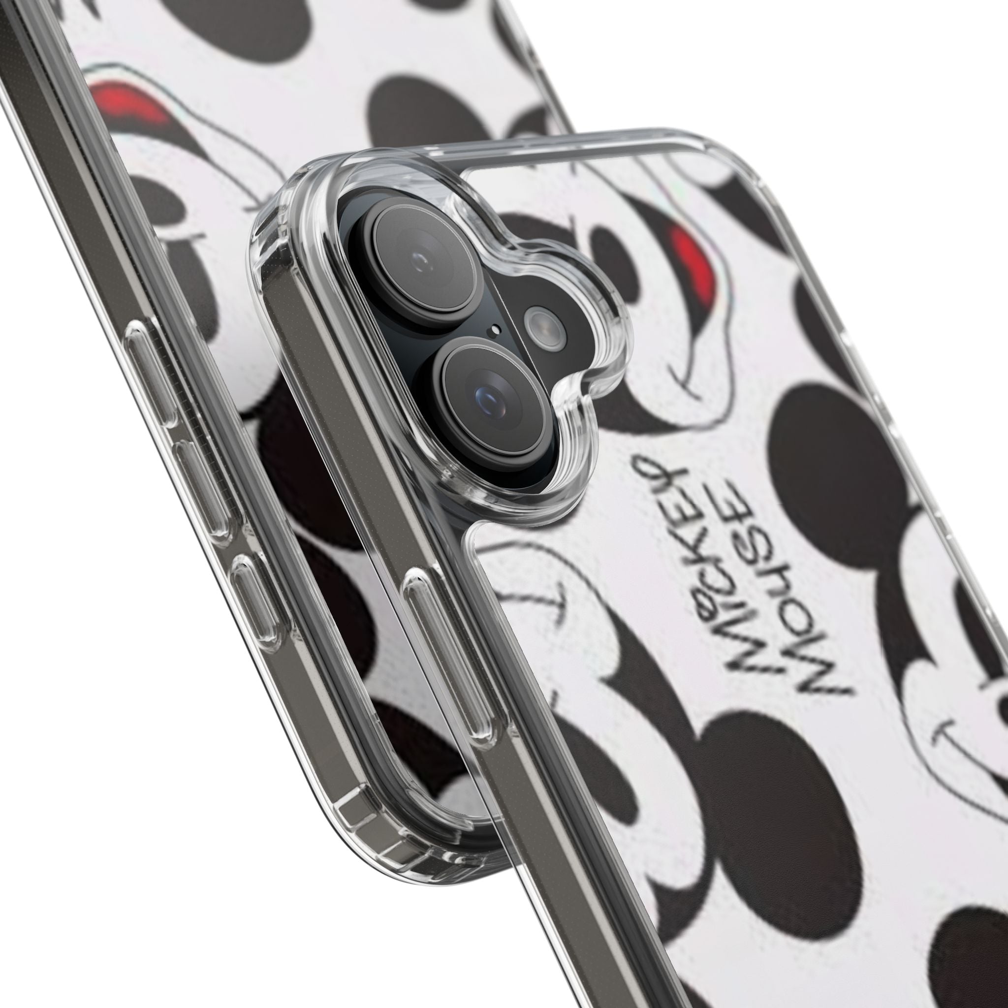 Mickey Mouse Clear Phone Case – Retro Cartoon Pattern Clear Case