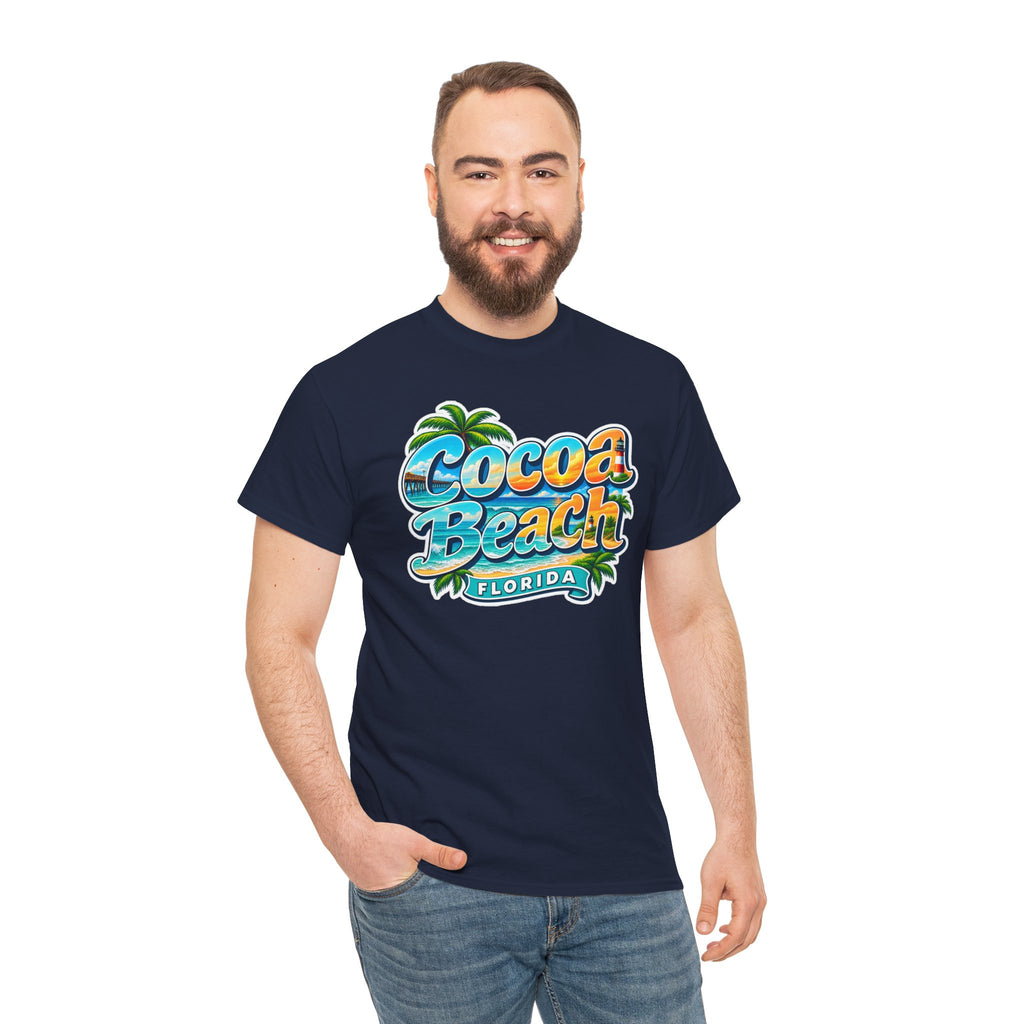 Cocoa Beach Florida Vintage Surf Cotton T-Shirt