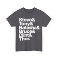 Avenger Names T-Shirt — Steve & Tony & Natasha & Bruce & Clint & Thor Tee
