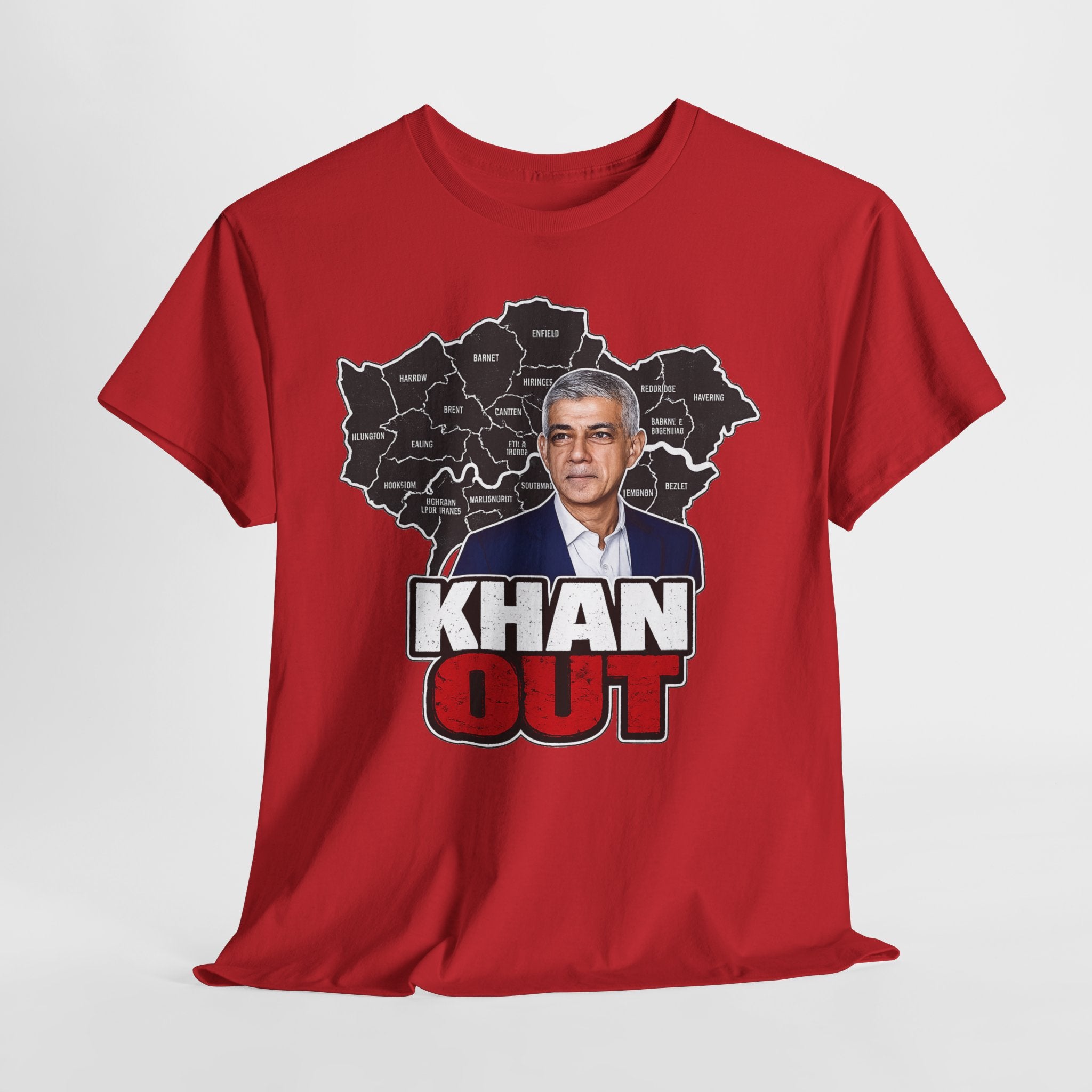 Sadiq Khan Out" Political Protest Tee with Sadiq Khan Graphic T-Shirt