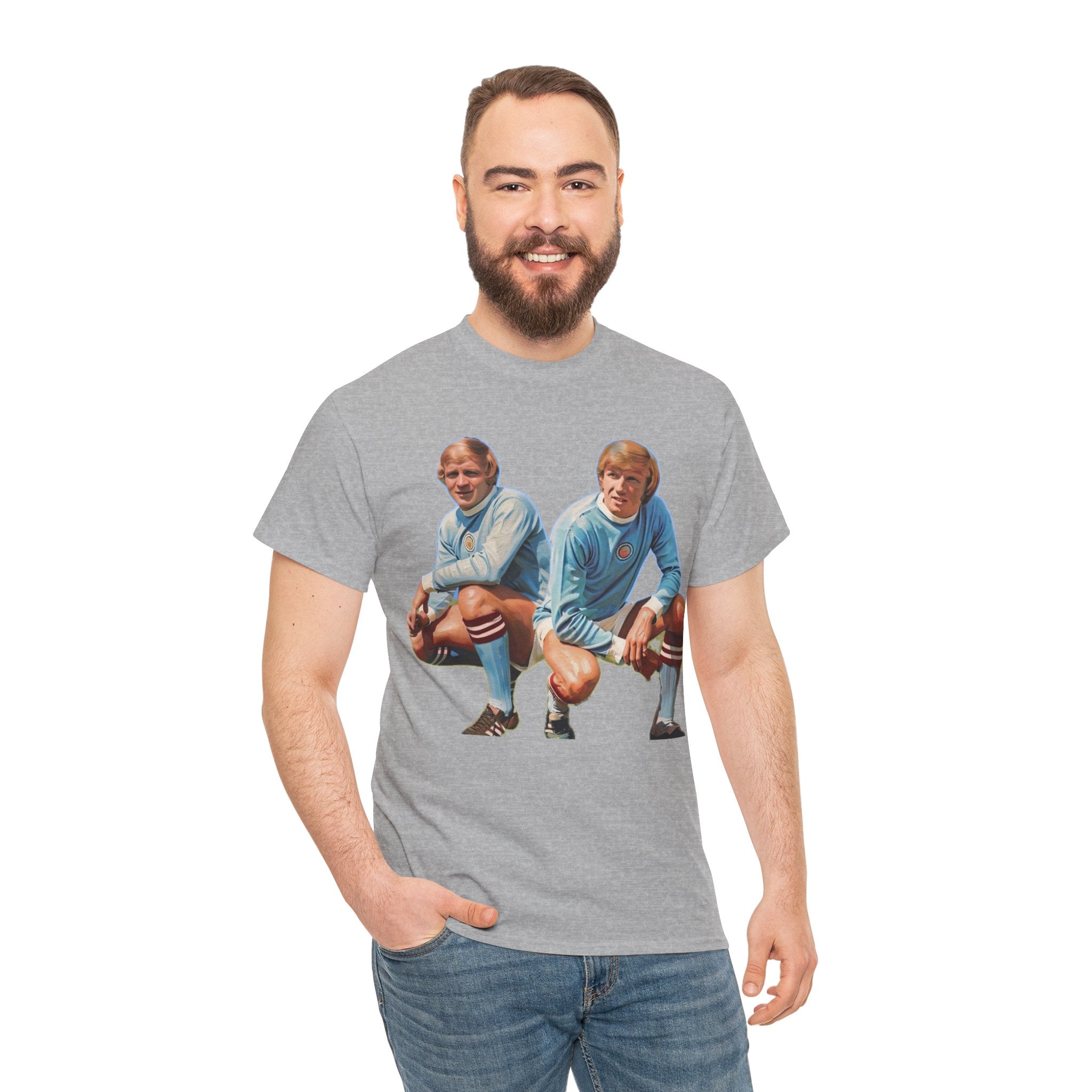 Franny Lee and Colin Bell Manchester City Retro Soccer Players T‑Shirt — Vintage Football Graphic Tee