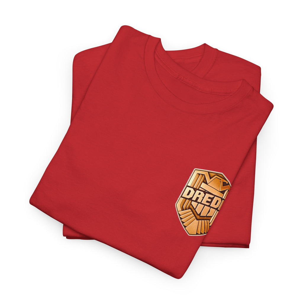 Dredd Shield Badge T-Shirt — Retro Law Enforcement Logo Tee