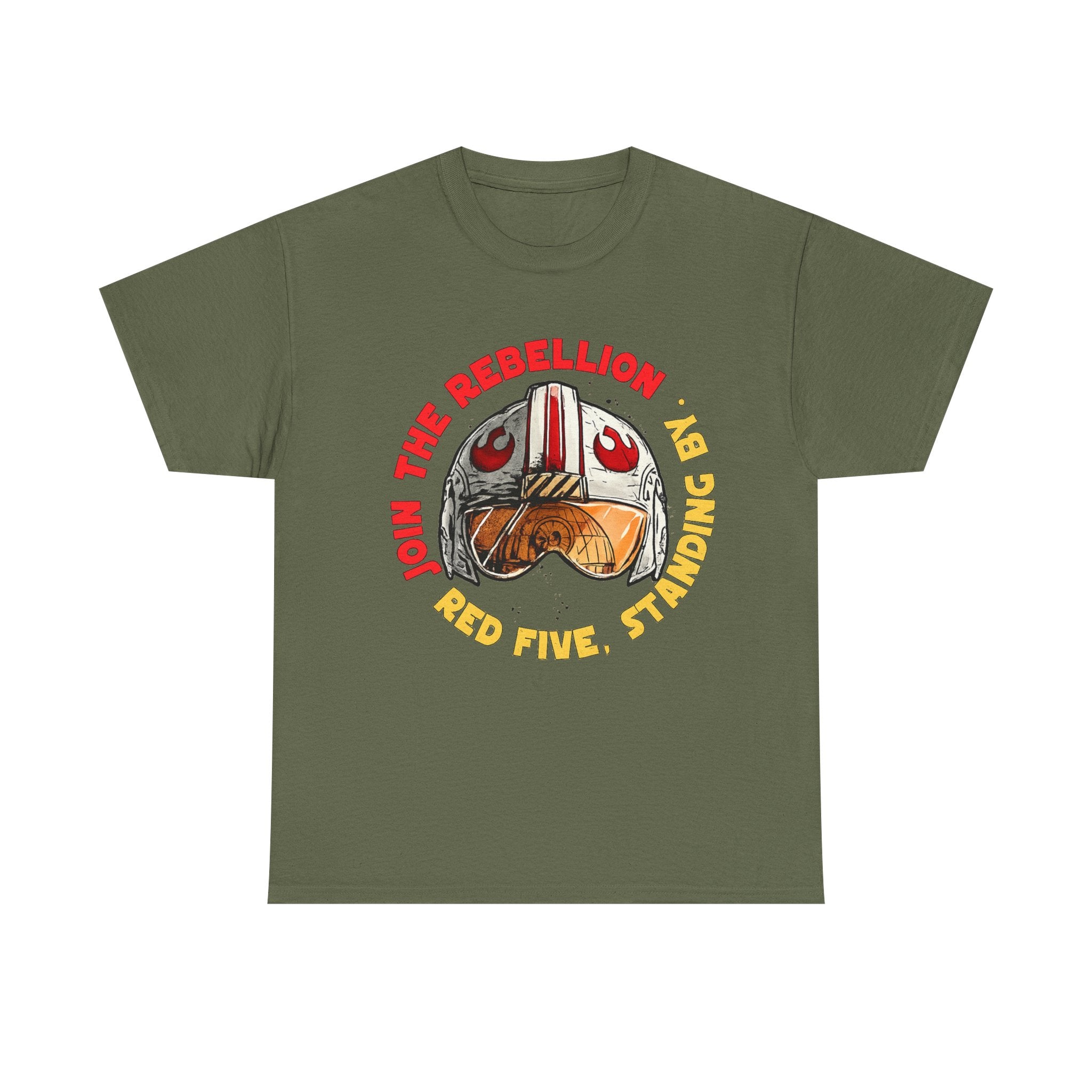 Rebel Pilot T-Shirt — "Join the Rebellion, Red Five" Vintage Helmet Design