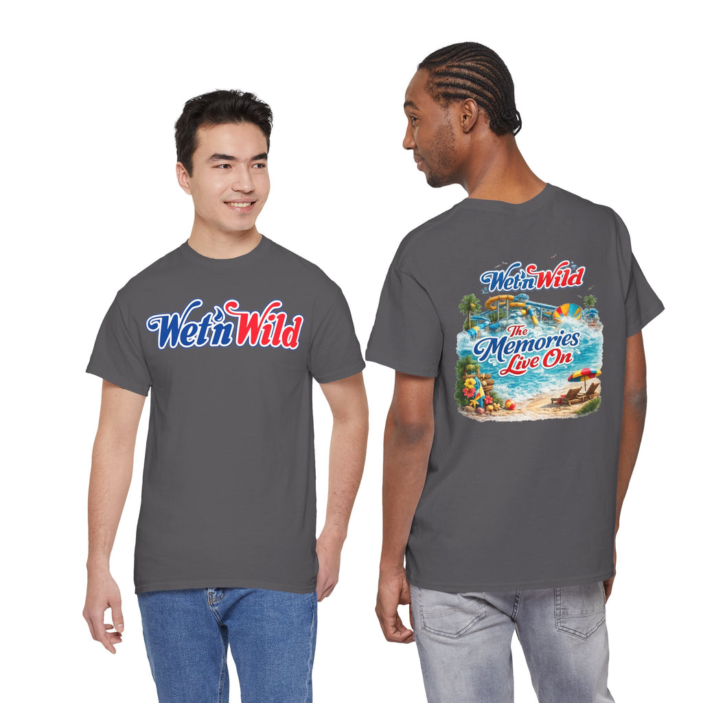 Wet'n Wild Beach Tee — "The Memories Live On" Retro Island Graphic Shirt