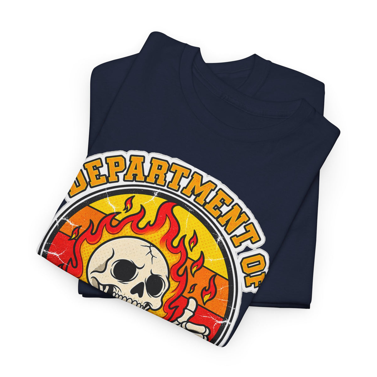 Department of Bad Decisions Skull T-Shirt — Retro Flaming Thumbs-Up Graphic Tee