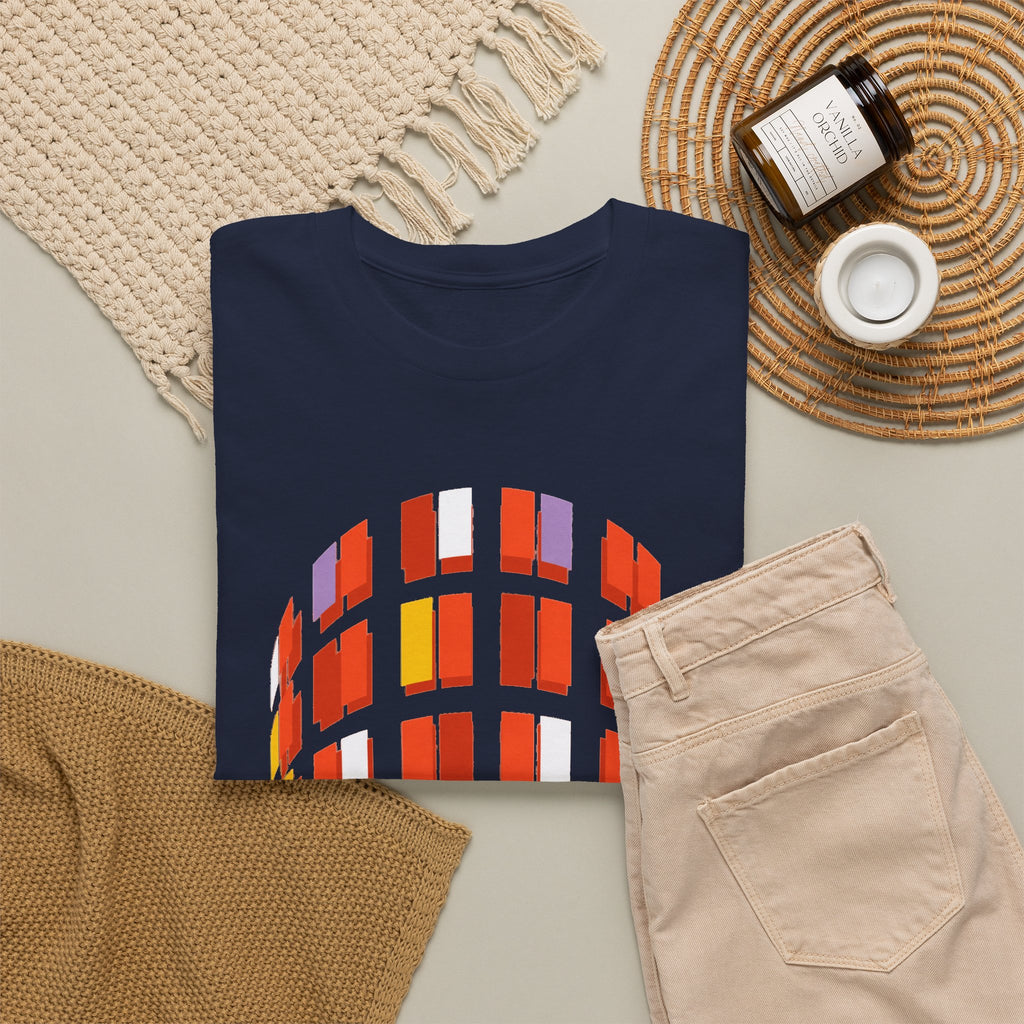 Hacienda Arch Graphic Cotton T-Shirt Tee — Retro Sunset Window Illustration