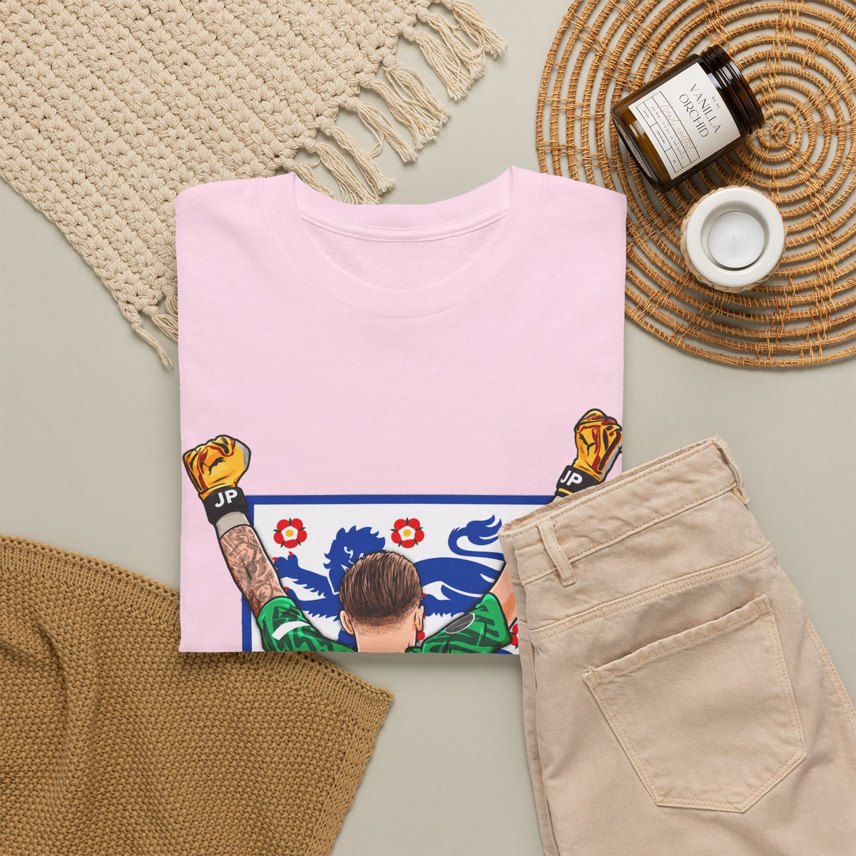 Pickford England Number 1 Goalkeeper Graphic Tee — Victory Pose Jersey Design