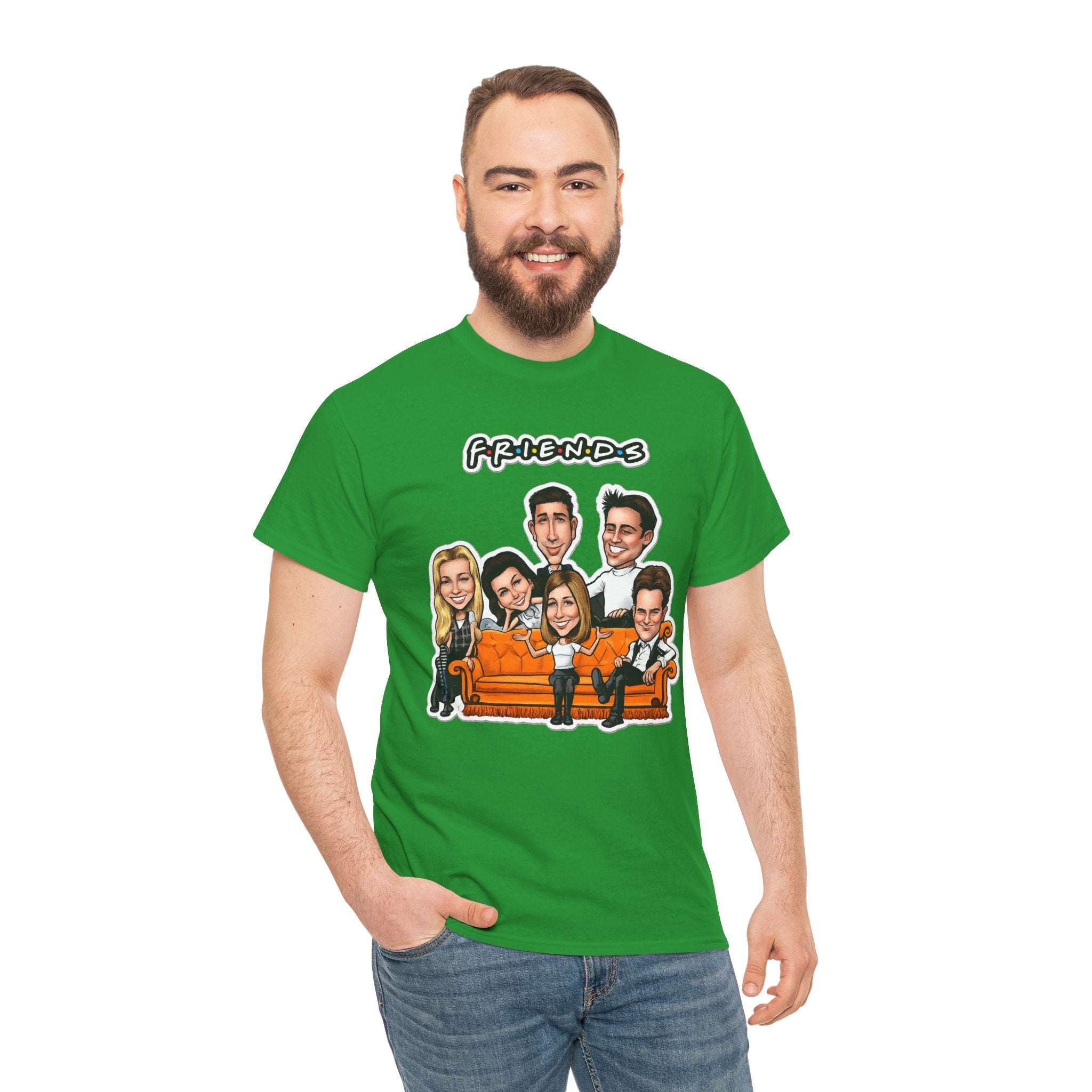 Friends TV Show Cartoon Cast T-Shirt — Iconic Couch Graphic Tee