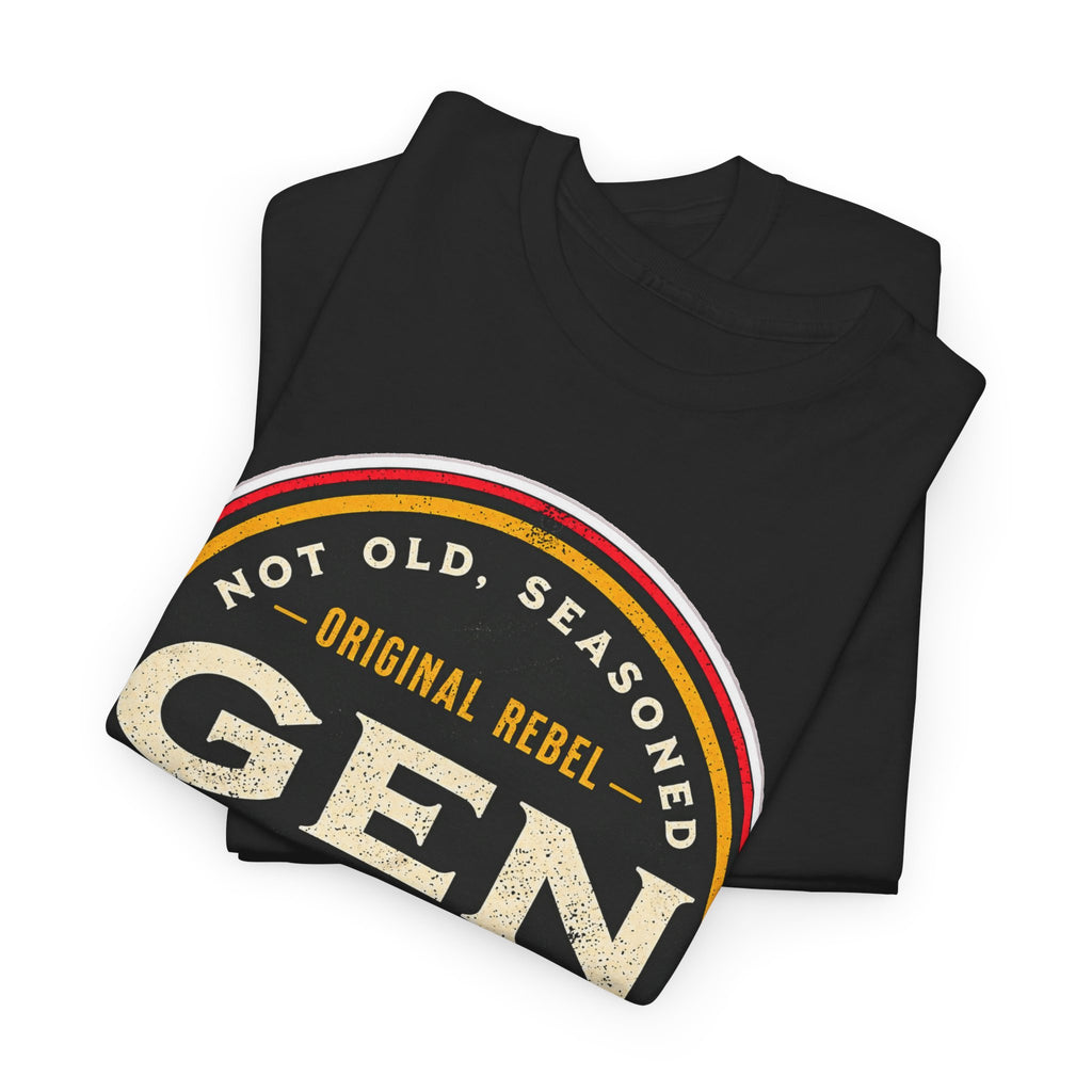 Gen X Tee - 'Not Old, Seasoned' Vintage Rebel Graphic T-Shirt (1965-1980)
