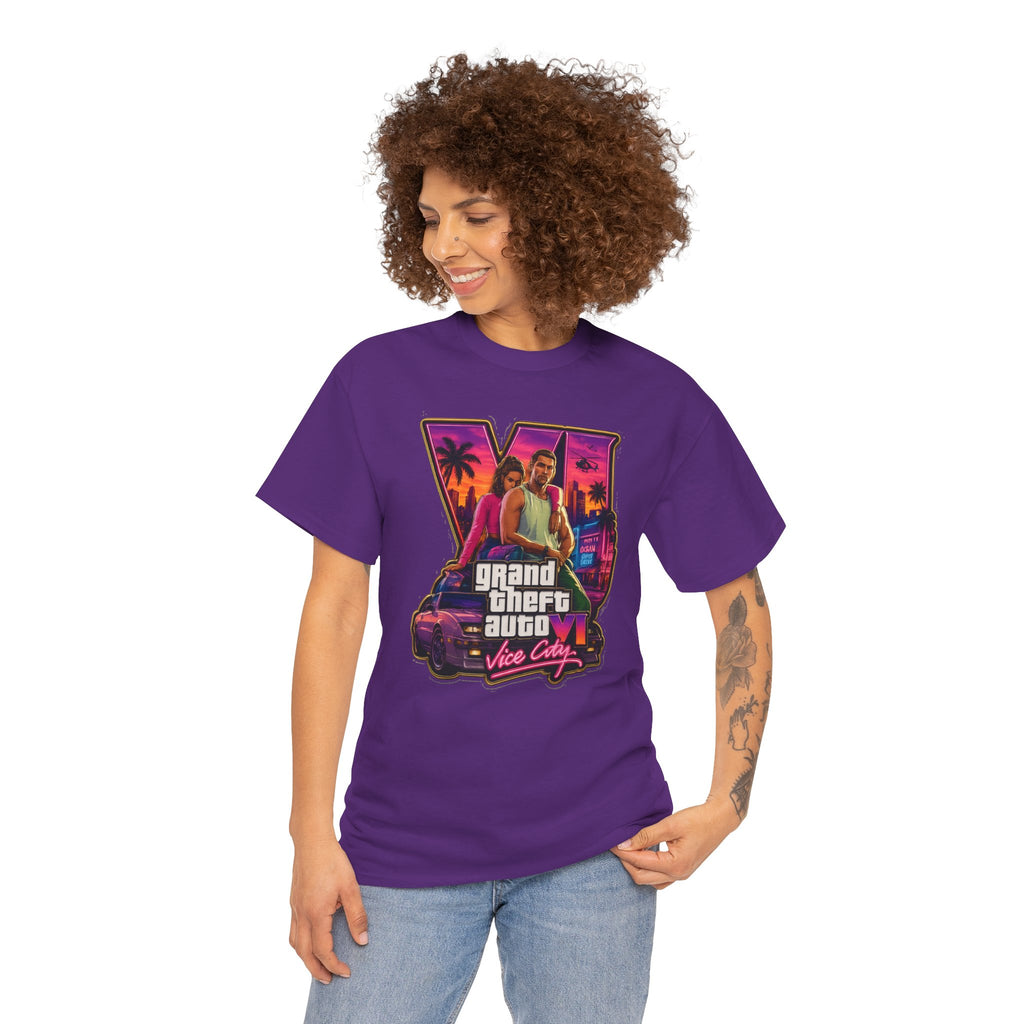 Grand Theft Auto Vice City Retro Logo Tee / Cotton T-Shirt