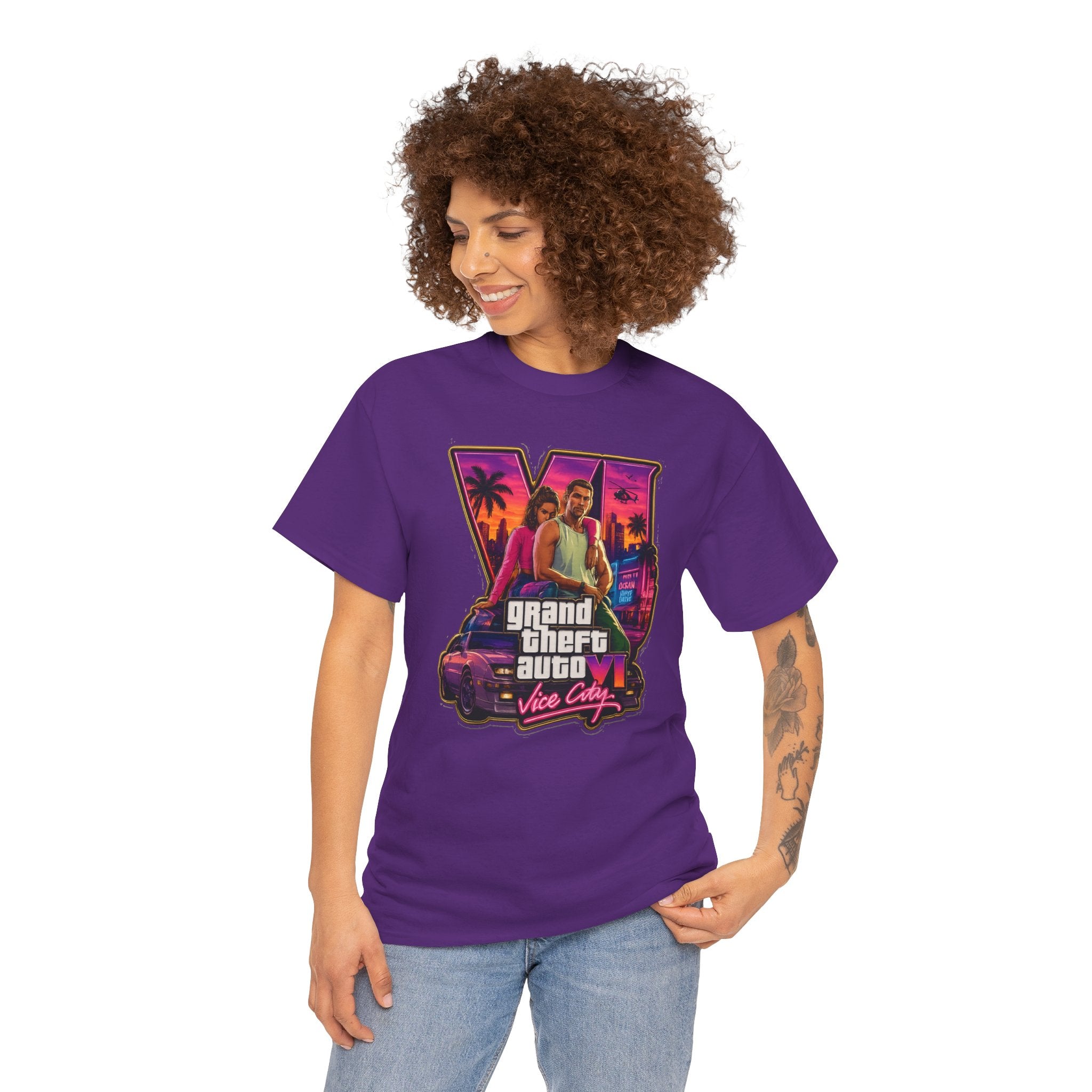 Grand Theft Auto Vice City Retro Logo Tee / Cotton T-Shirt
