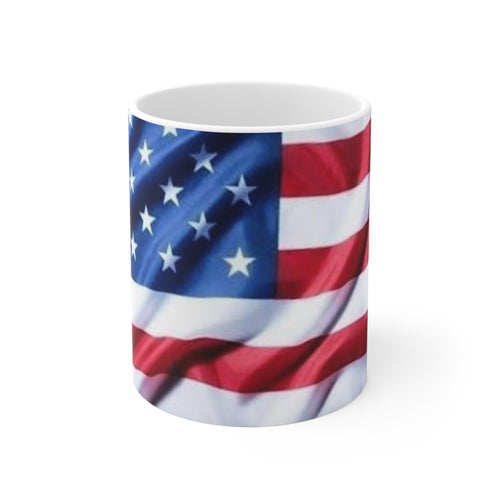 American Flag Ceramic Coffee Mug — Patriotic 11oz & 15oz USA Stars Stripes