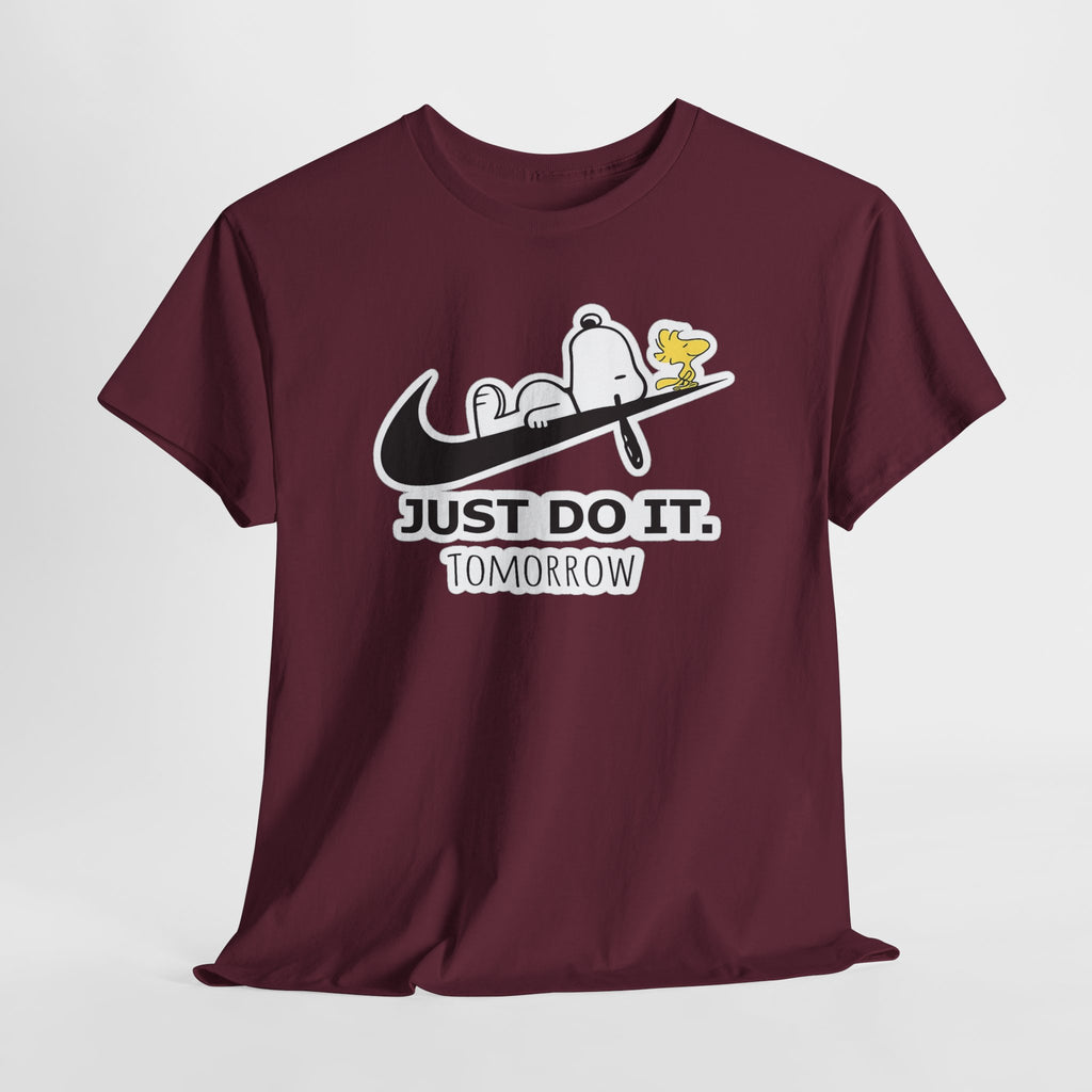 Snoopy "Just Do It Tomorrow" Graphic Cotton T-Shirt
