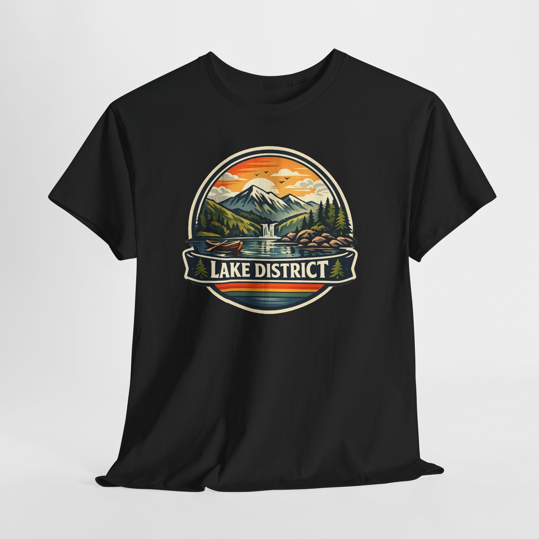 Lake District Graphic Tee — Scenic Mountain & Lake Camping Shirt