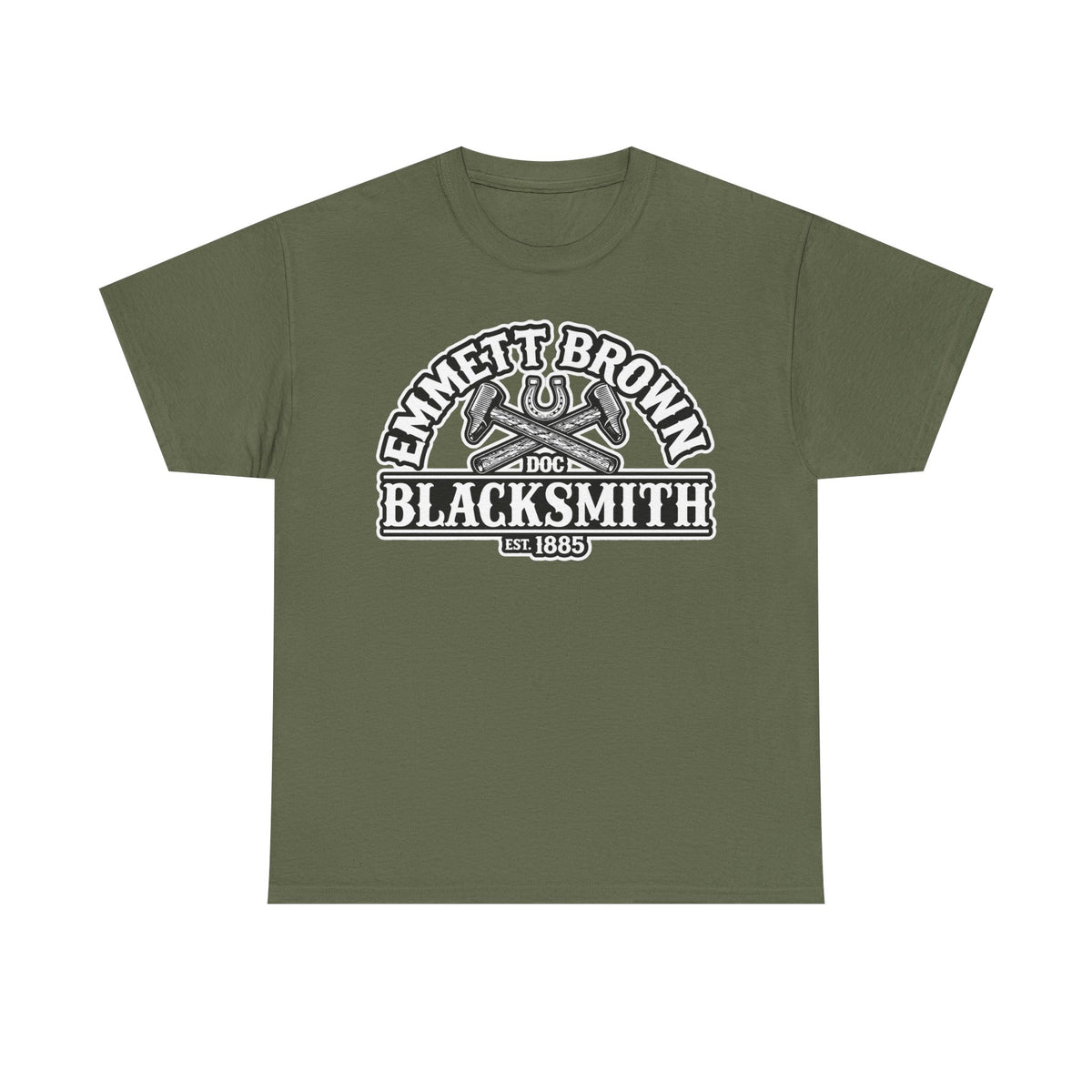 Blacksmith Emmett Brown Tee — Vintage Doc Blacksmith Graphic Shirt
