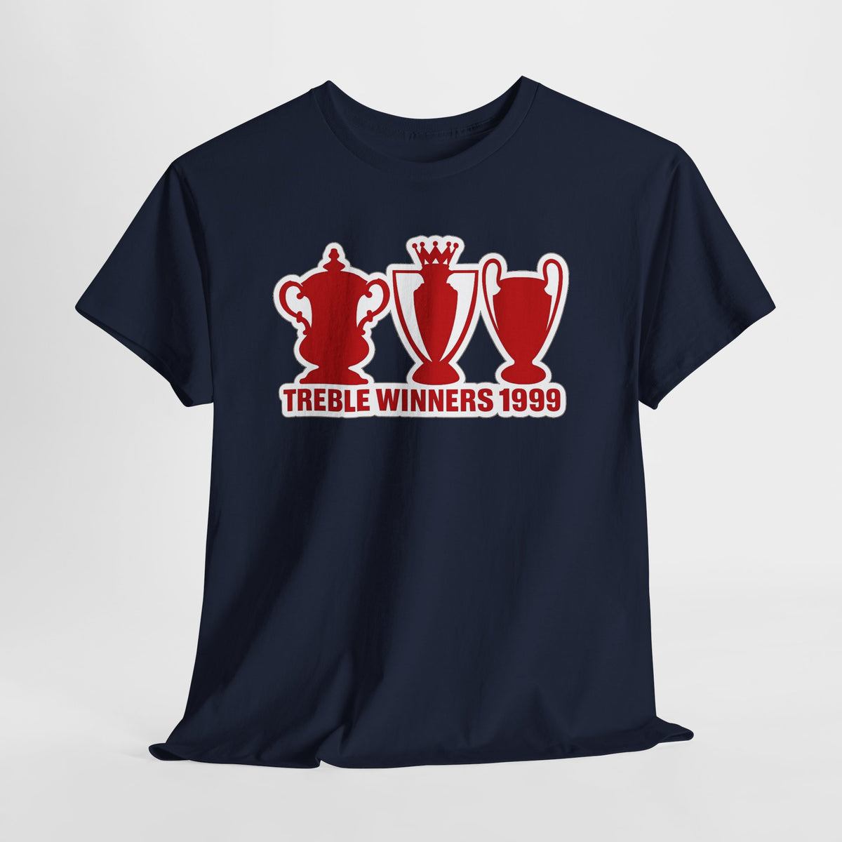 Manchester United Treble Winners 1999 Trophy Graphic Cotton T-Shirt
