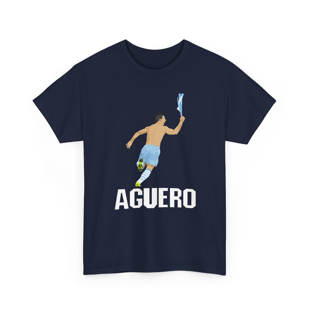 Aguero Celebration Cotton T-Shirt — Iconic Sergio Aguero Goal Tribute Tee