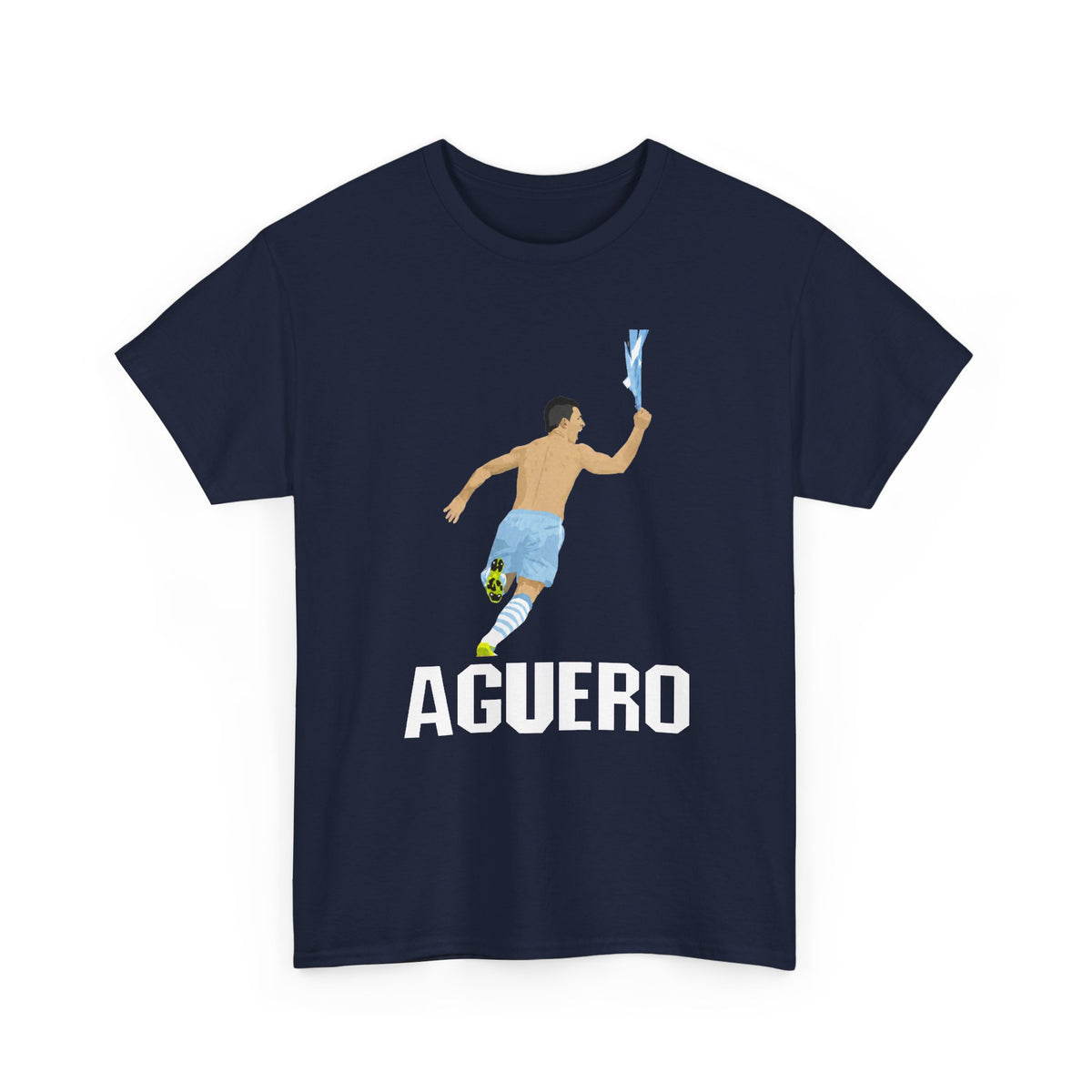 Aguero Celebration Cotton T-Shirt — Iconic Sergio Aguero Goal Tribute Tee