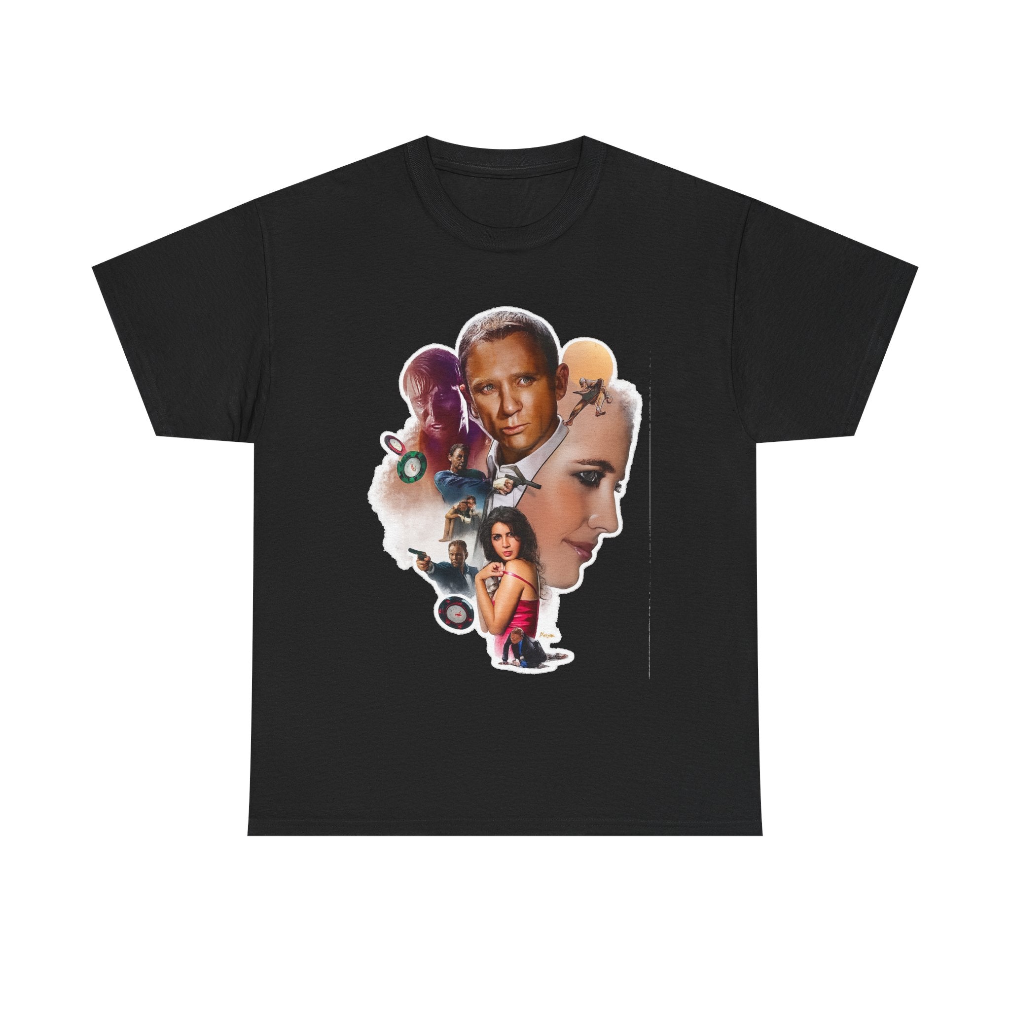 Jame Bond Movie Collage T‑Shirt — Vintage Film Noir Portrait Tee