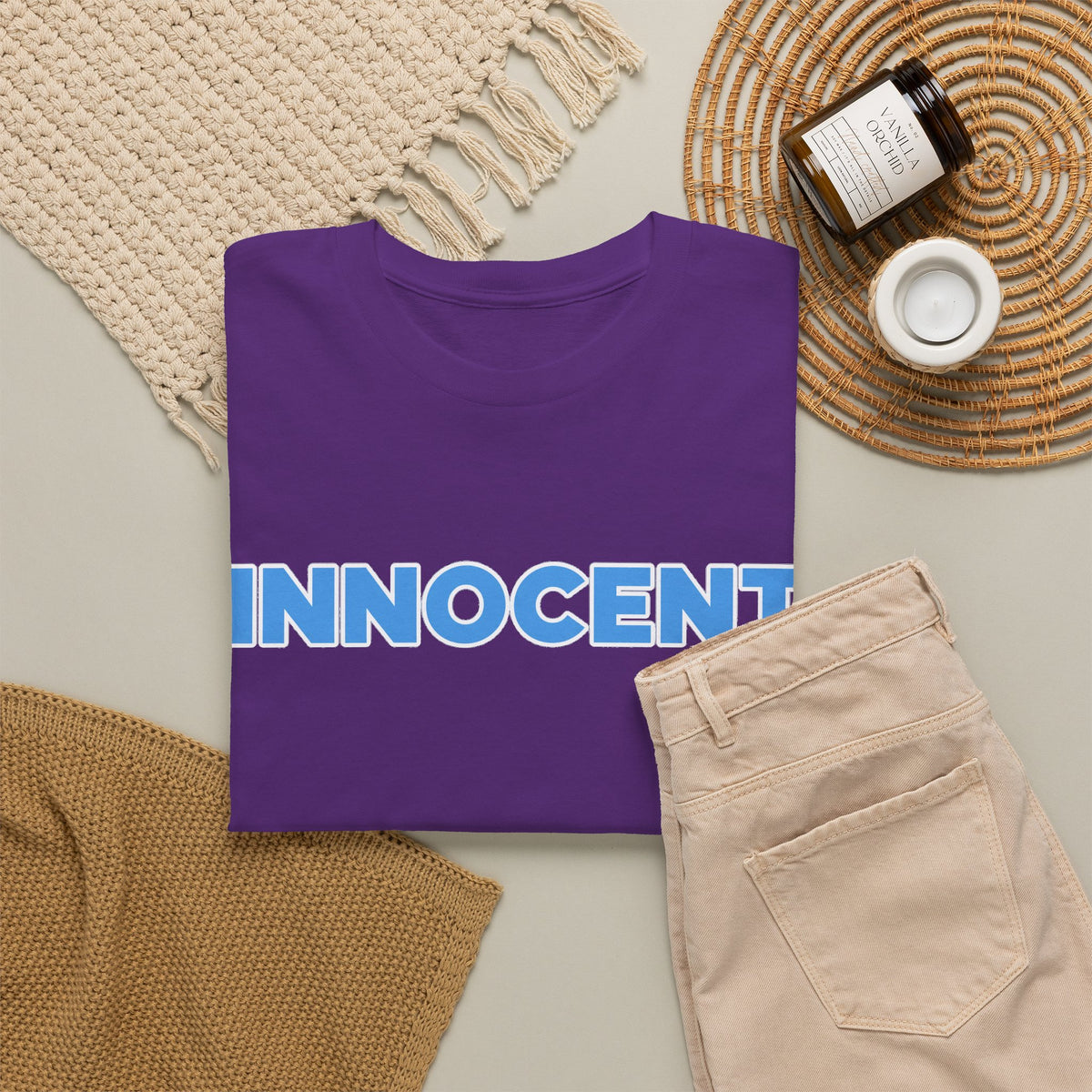 Innocent Graphic Tee — Bold Blue Statement Cotton T-Shirt